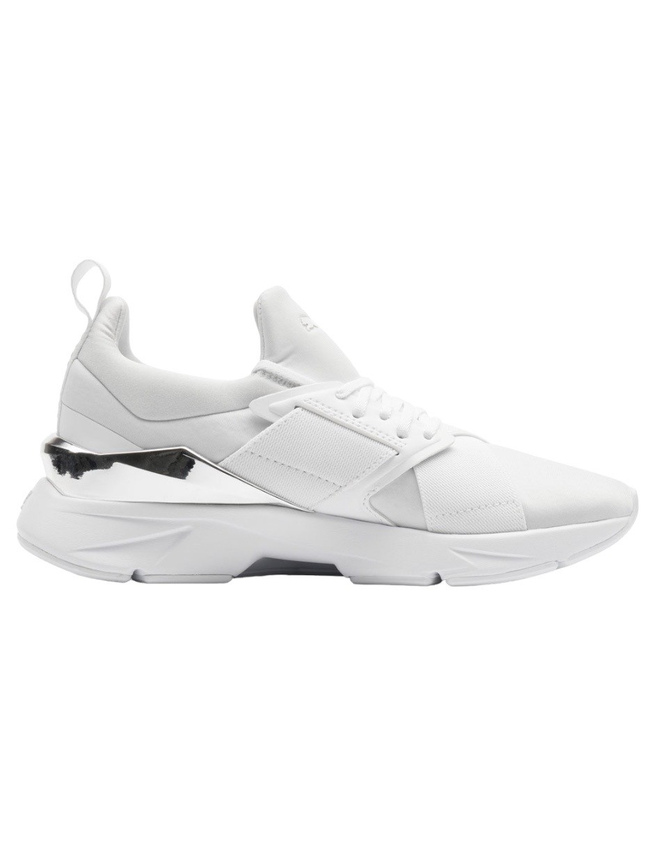TENIS PUMA MUSE X5 METALLIC BLANCO CON PLATEADO