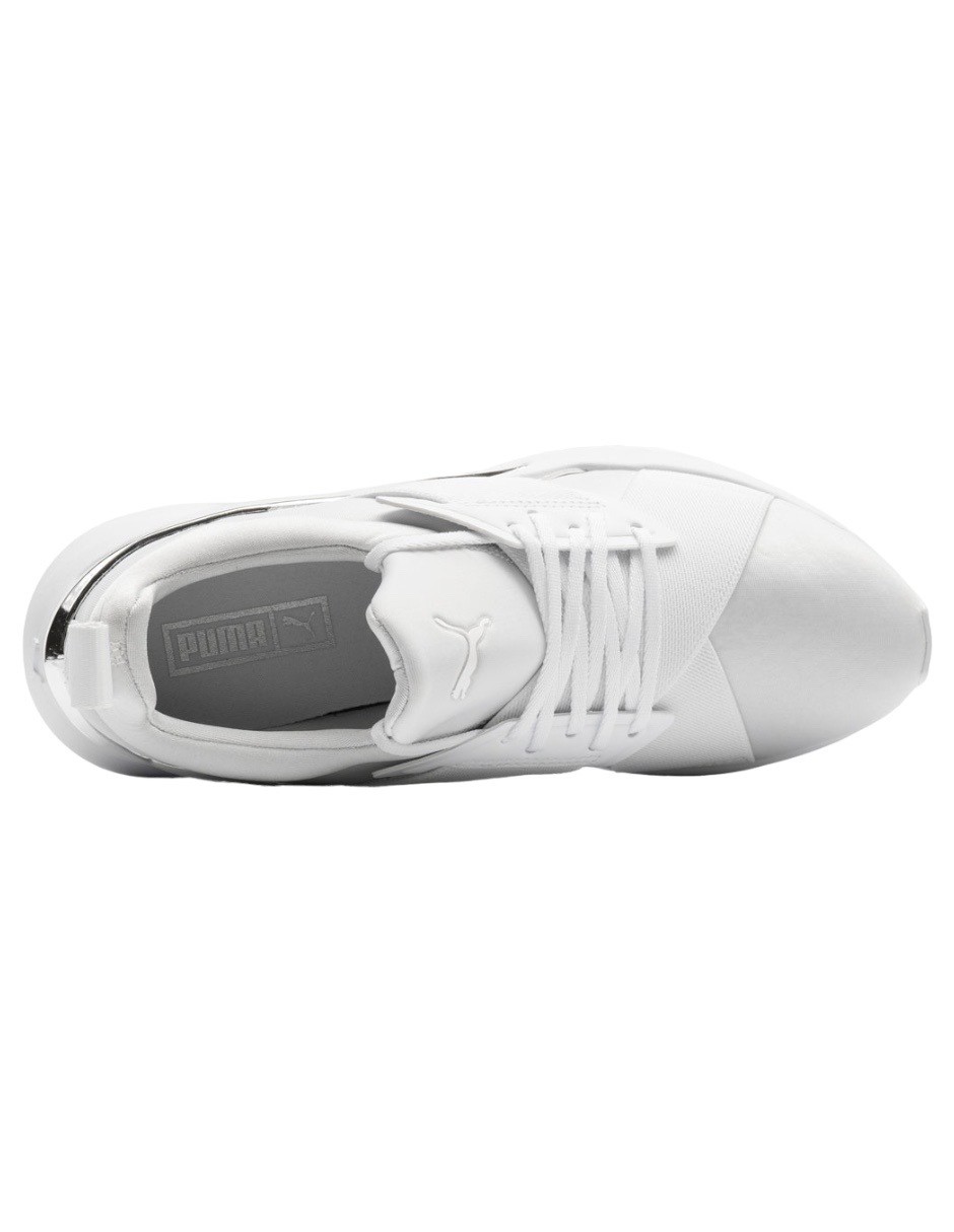 TENIS PUMA MUSE X5 METALLIC BLANCO CON PLATEADO