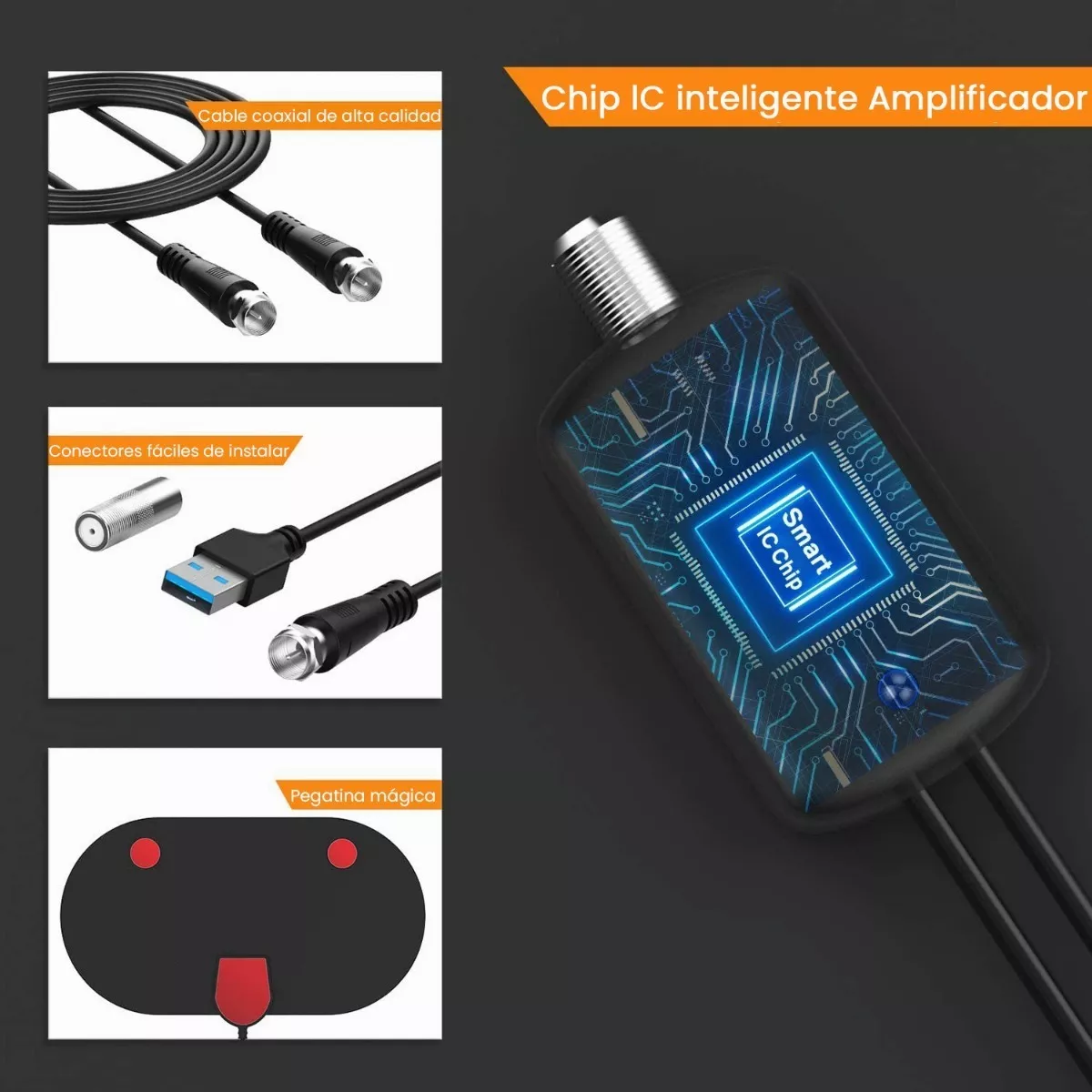 Antena De Tv Digital Para Interiores Antena Hdtv 4k 1080p