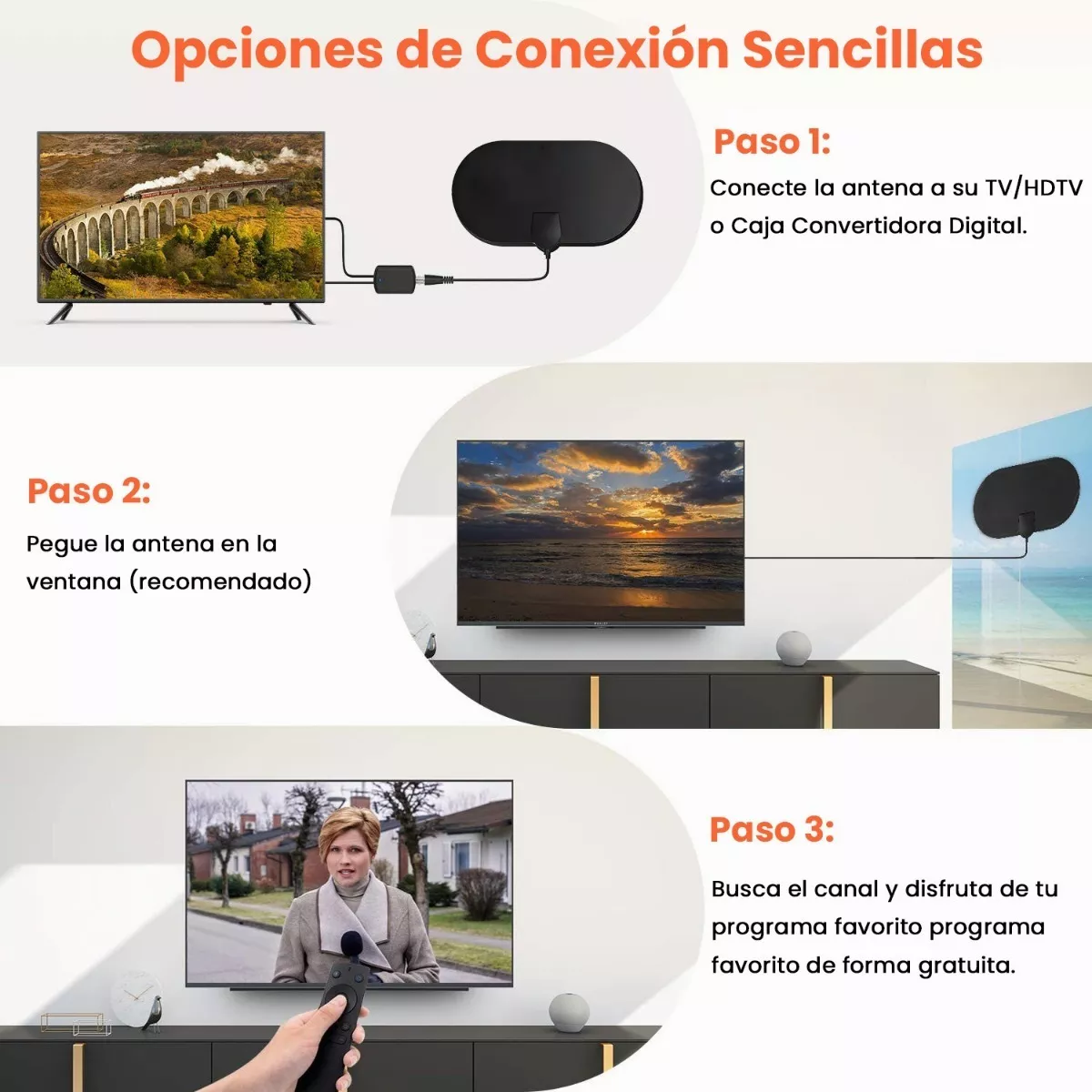 Antena De Tv Digital Para Interiores Antena Hdtv 4k 1080p