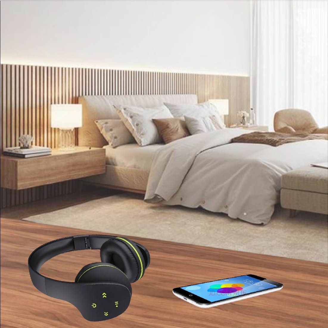 AUDIFONOS BLUETOOTH INALAMBRICOS DIADEMA NEGRO STEREN