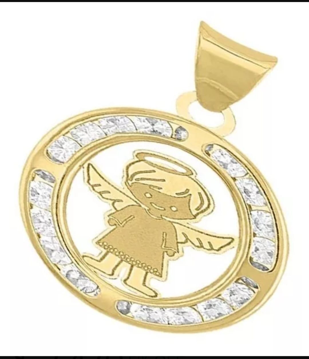 Medalla Niño Ángel En Oro De 10 K + Obsequio + Envío