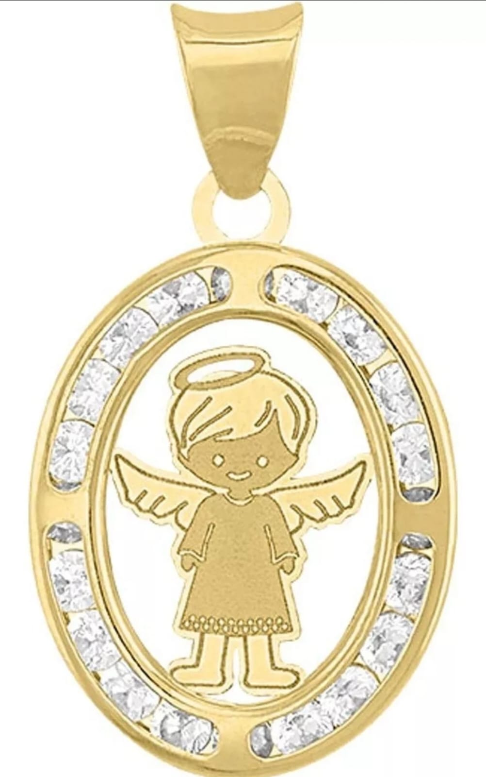 Medalla Niño Ángel En Oro De 10 K + Obsequio + Envío