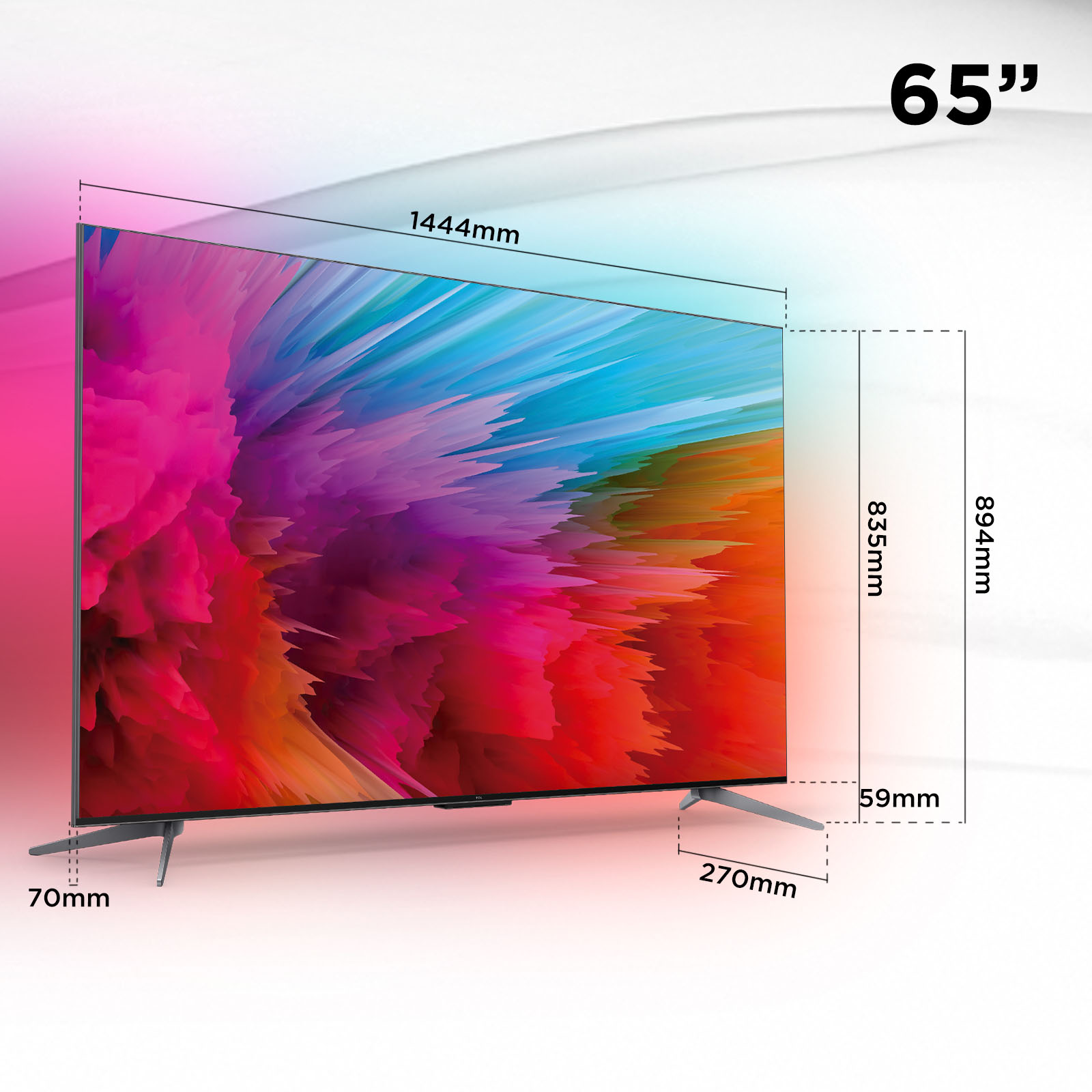 Pantalla TCL 65" QLED 4K HDR Google TV 65Q750G Smart TV