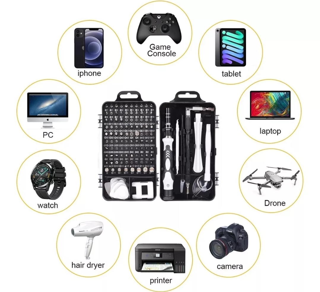 Kit De Desarmadores Y Herramientas De Precisión 115 En 1