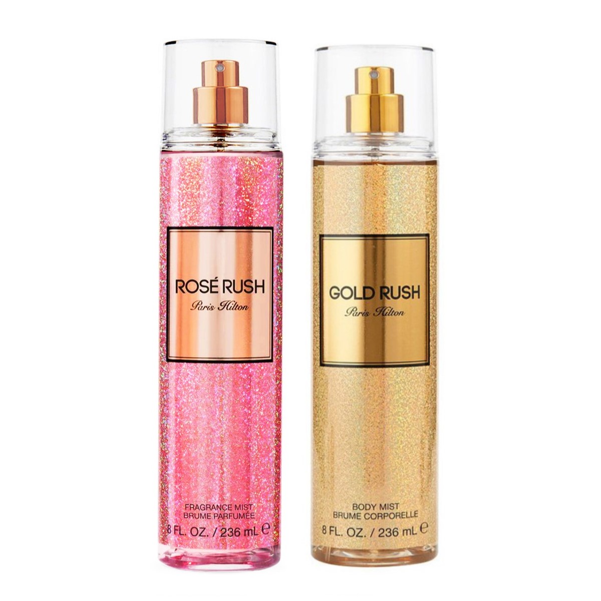 Paquete 2x1 Body Gold Rush + Body Rose Rush by Paris Hilton 236 ml dama 