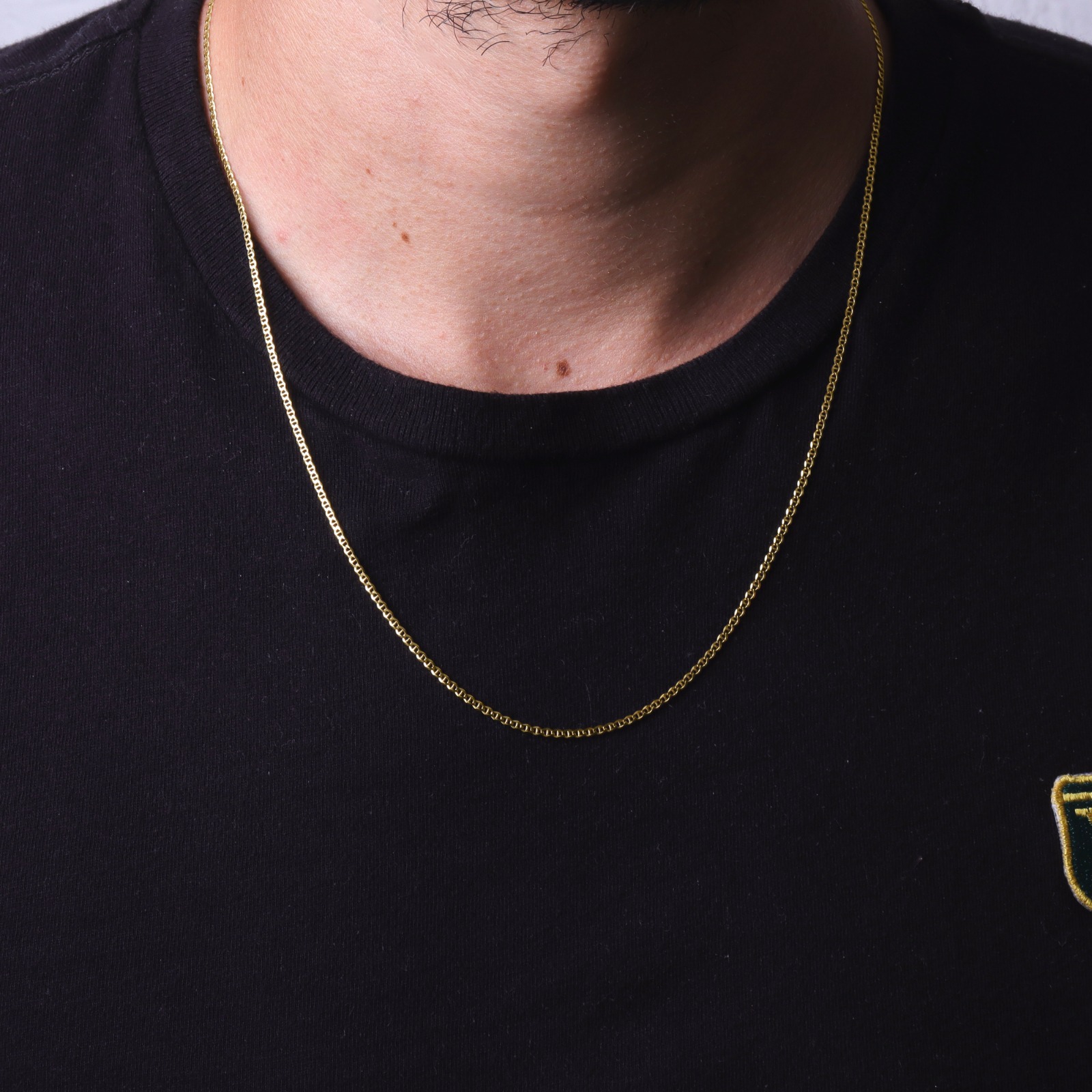 Cadena Bilbaina Barra Italiana Oro 10k Sólida 55cm - 2mm.
