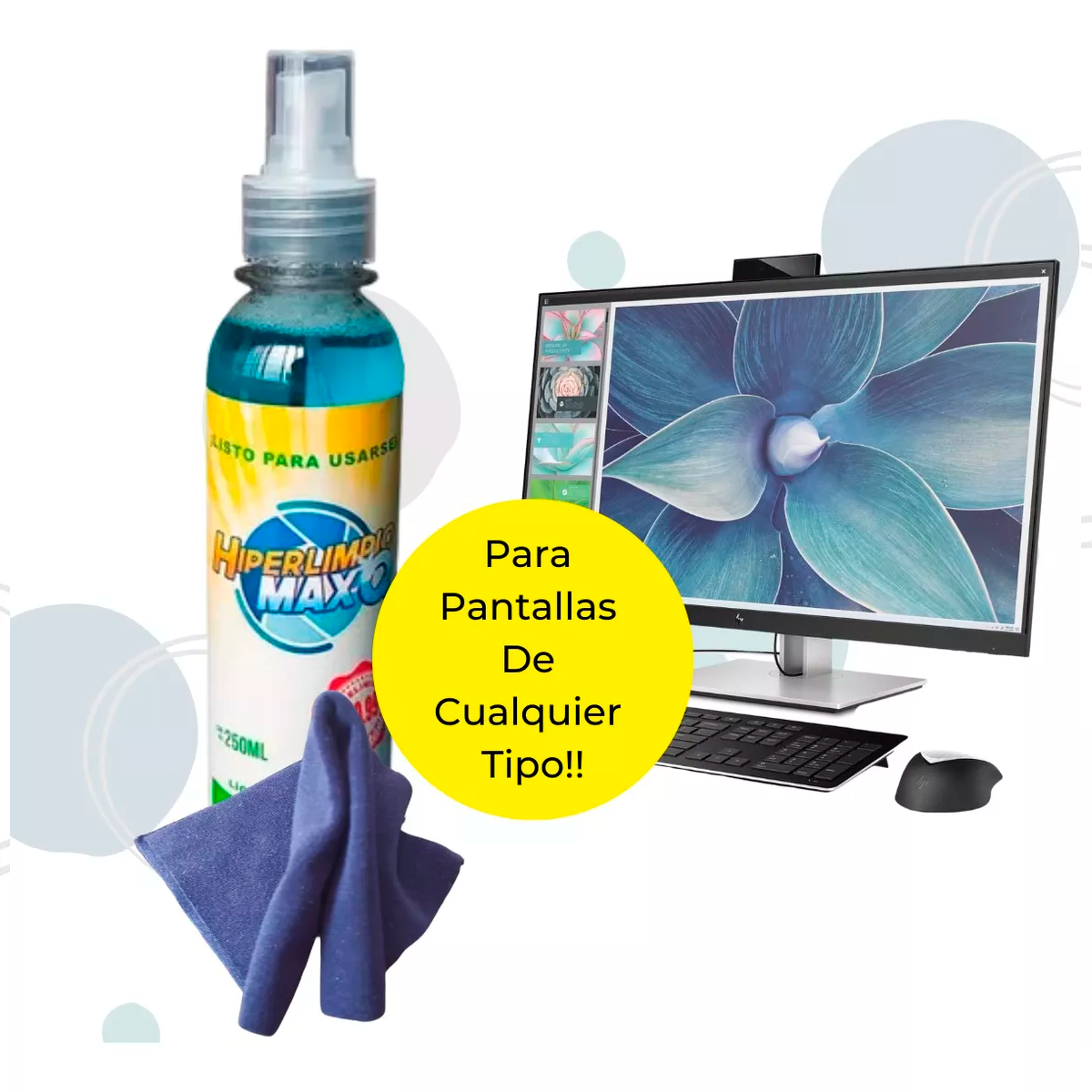 LIMPIADOR DE PANTALLAS 250ML CAJA 48 PZAS.