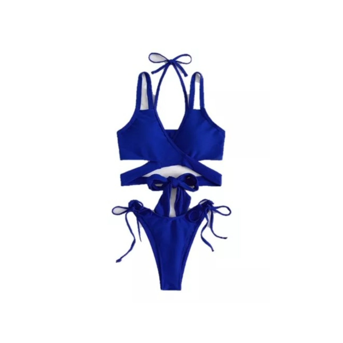 Traje De Baño Cruzado Sexy Conjunto Dos Piezas Para Mujer