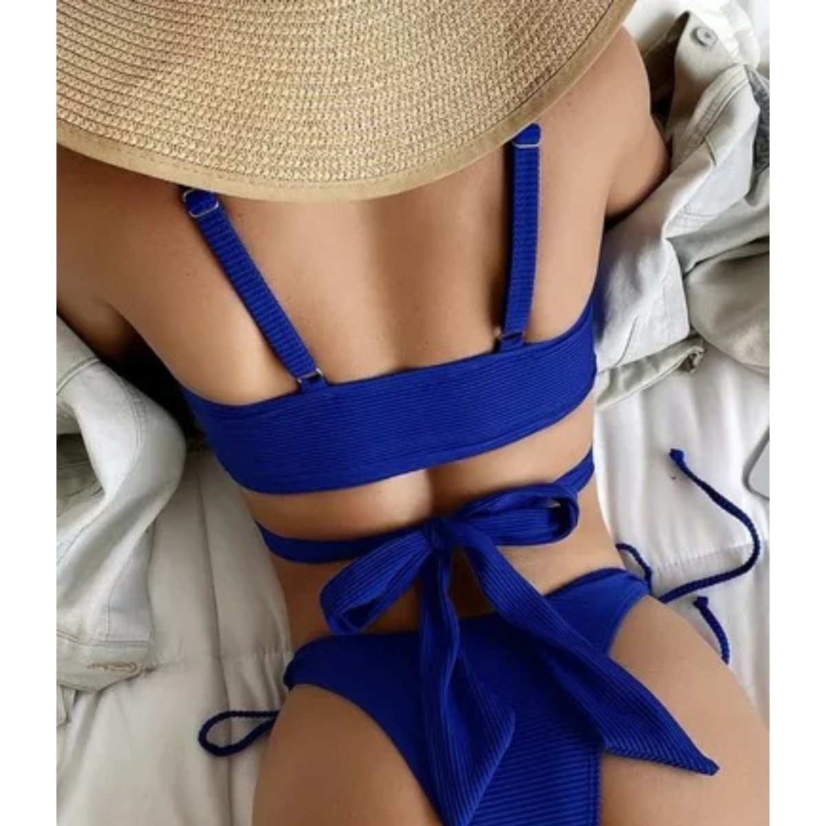 Traje De Baño Cruzado Sexy Conjunto Dos Piezas Para Mujer