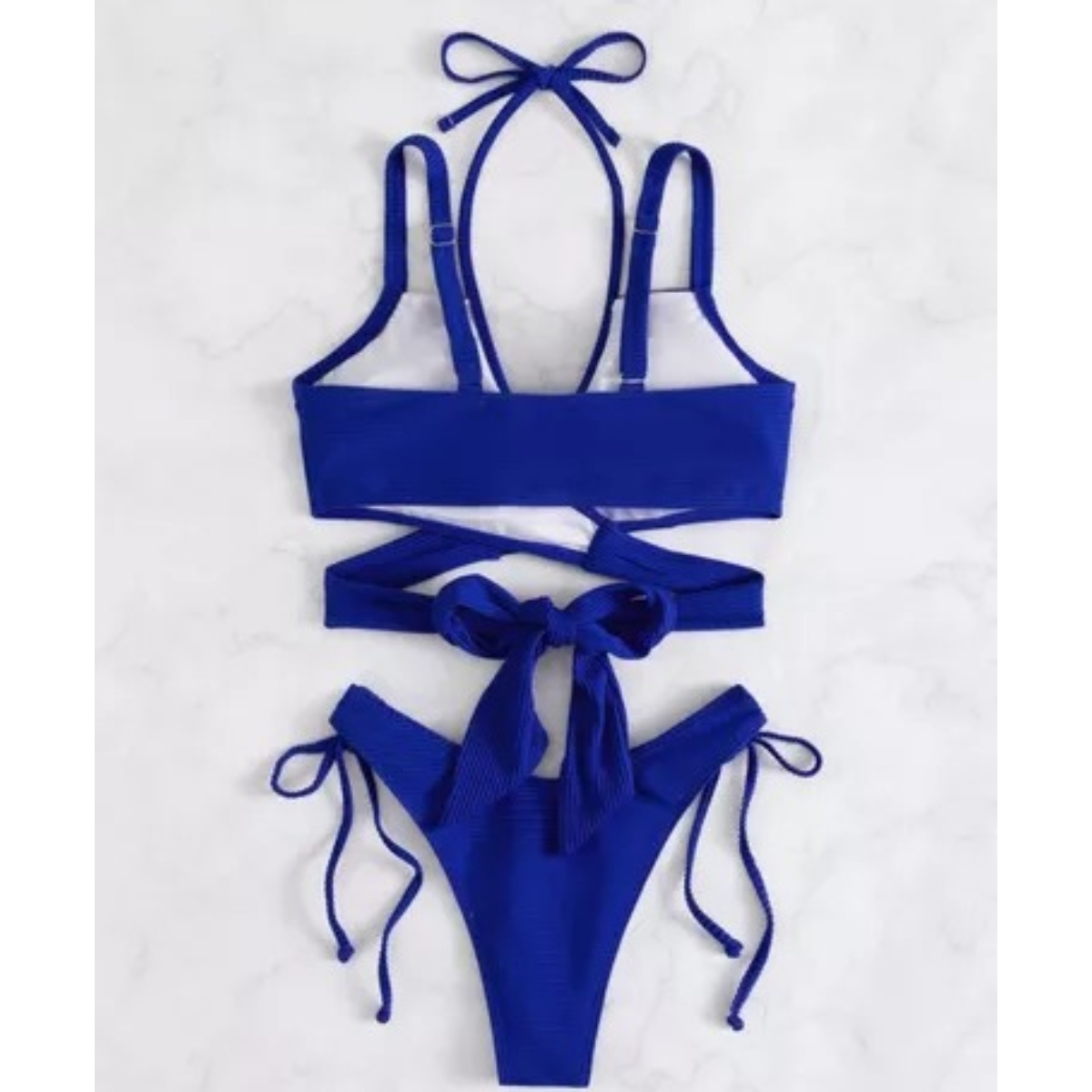 Traje De Baño Cruzado Sexy Conjunto Dos Piezas Para Mujer