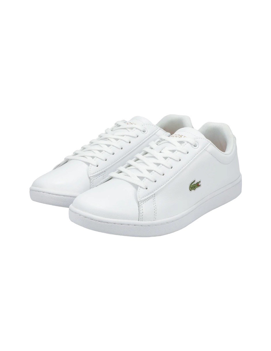 TENIS LACOSTE HYDEZ BLANCO CON DORADO MUJER 737SFA0051216