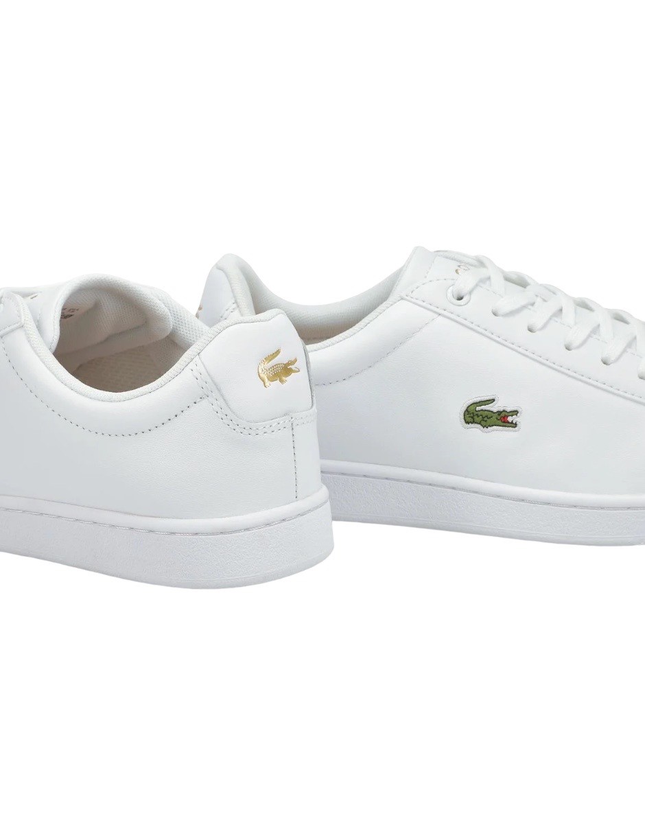 TENIS LACOSTE HYDEZ BLANCO CON DORADO MUJER 737SFA0051216