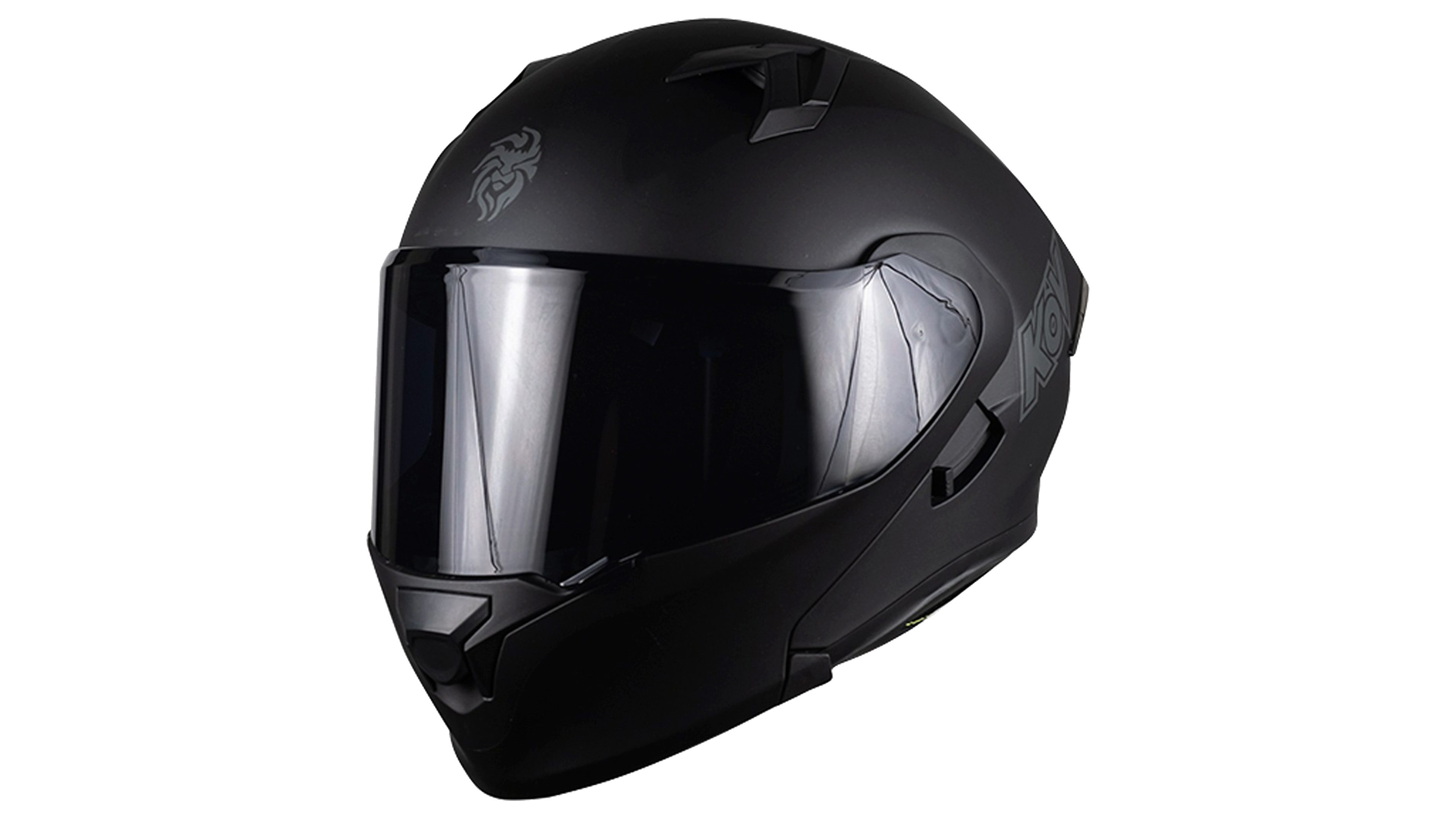 CASCO KOV FURIA NEGRO MATE LENTE INTERNO ABATIBLE PARA MOTO CERTIFICADO DOT 