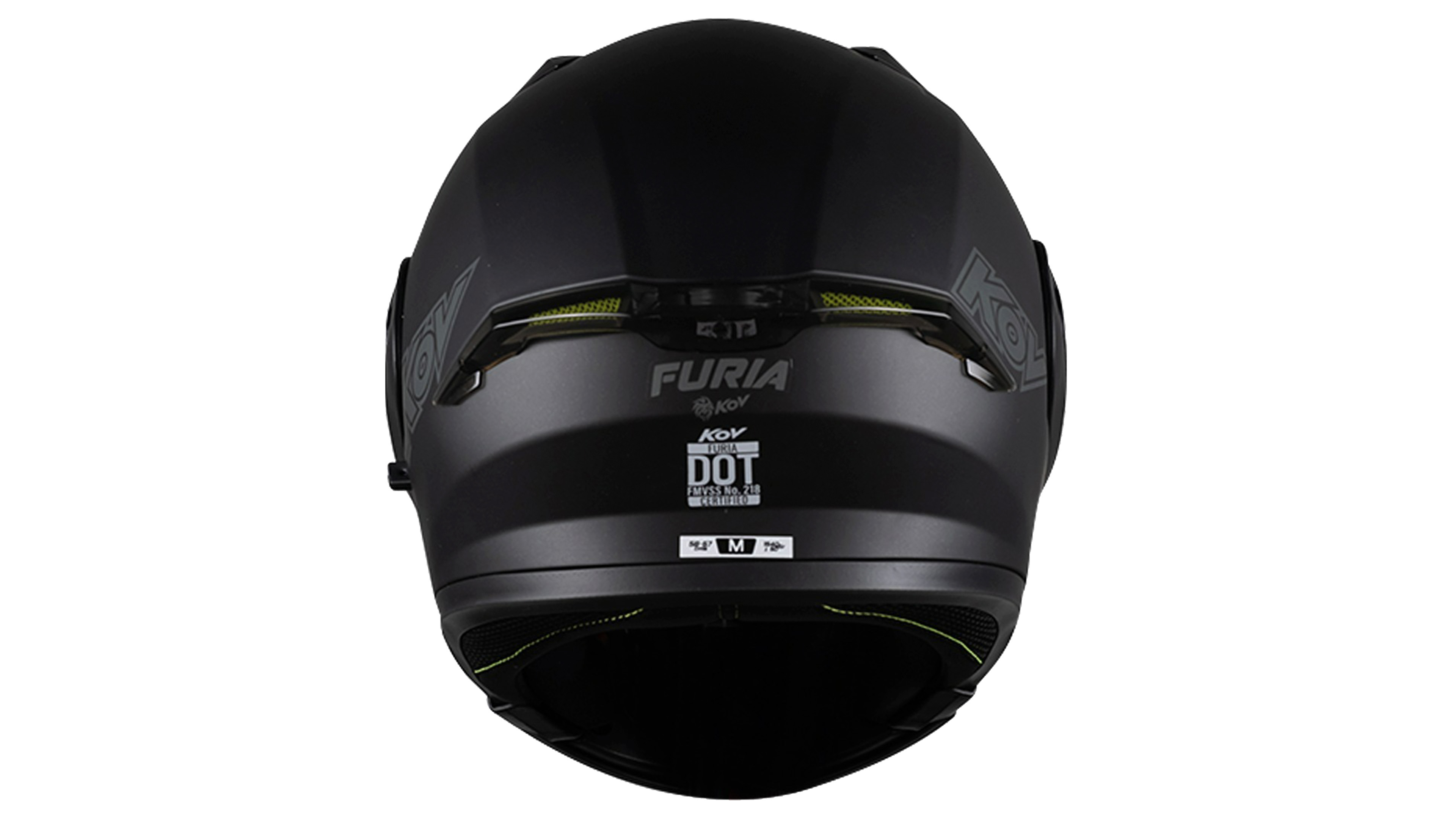 CASCO KOV FURIA NEGRO MATE LENTE INTERNO ABATIBLE PARA MOTO CERTIFICADO DOT 