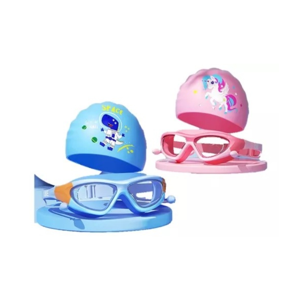 Gorro De Natación Con Gafas De Natacion Para Niño Y Niña