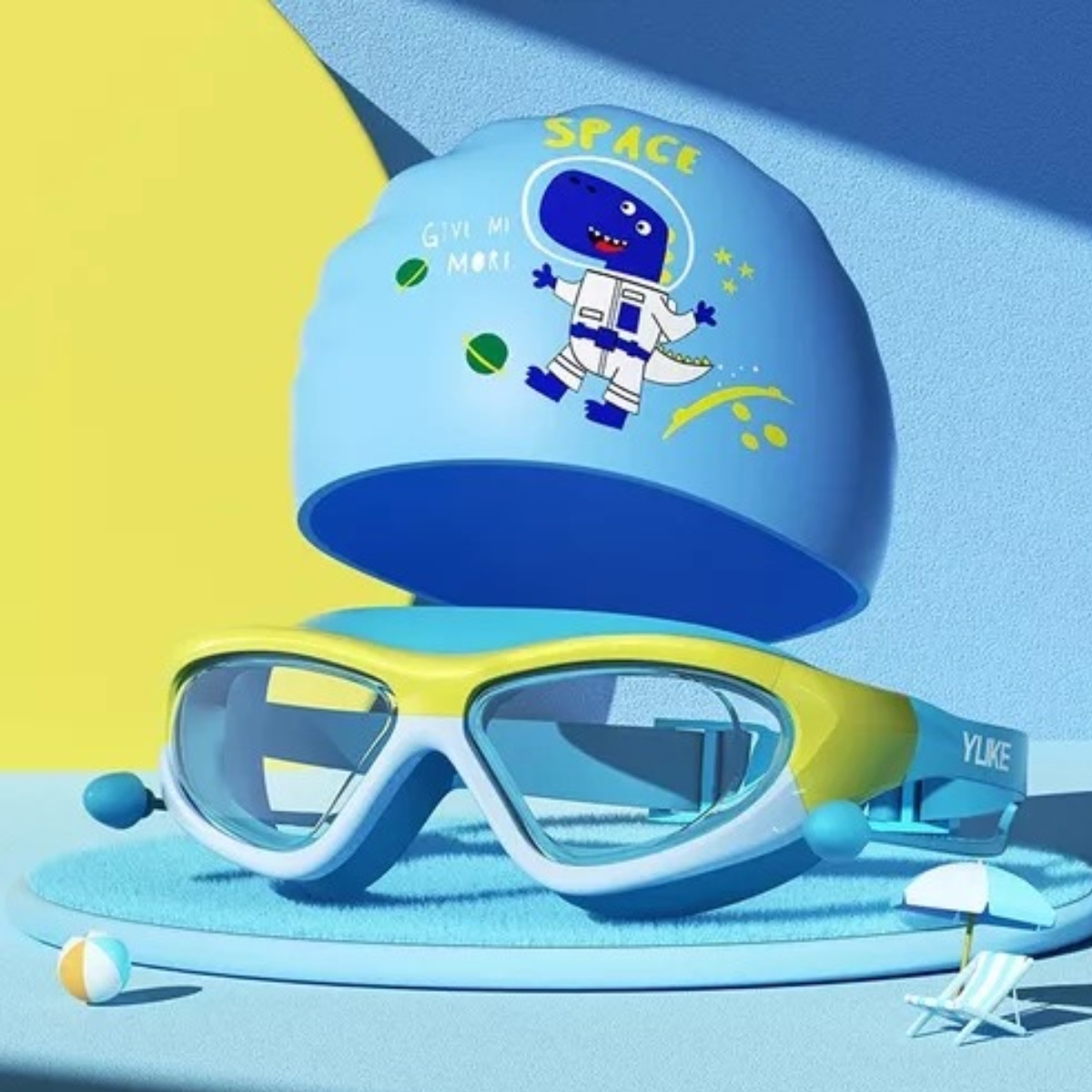 Gorro De Natación Con Gafas De Natacion Para Niño Y Niña