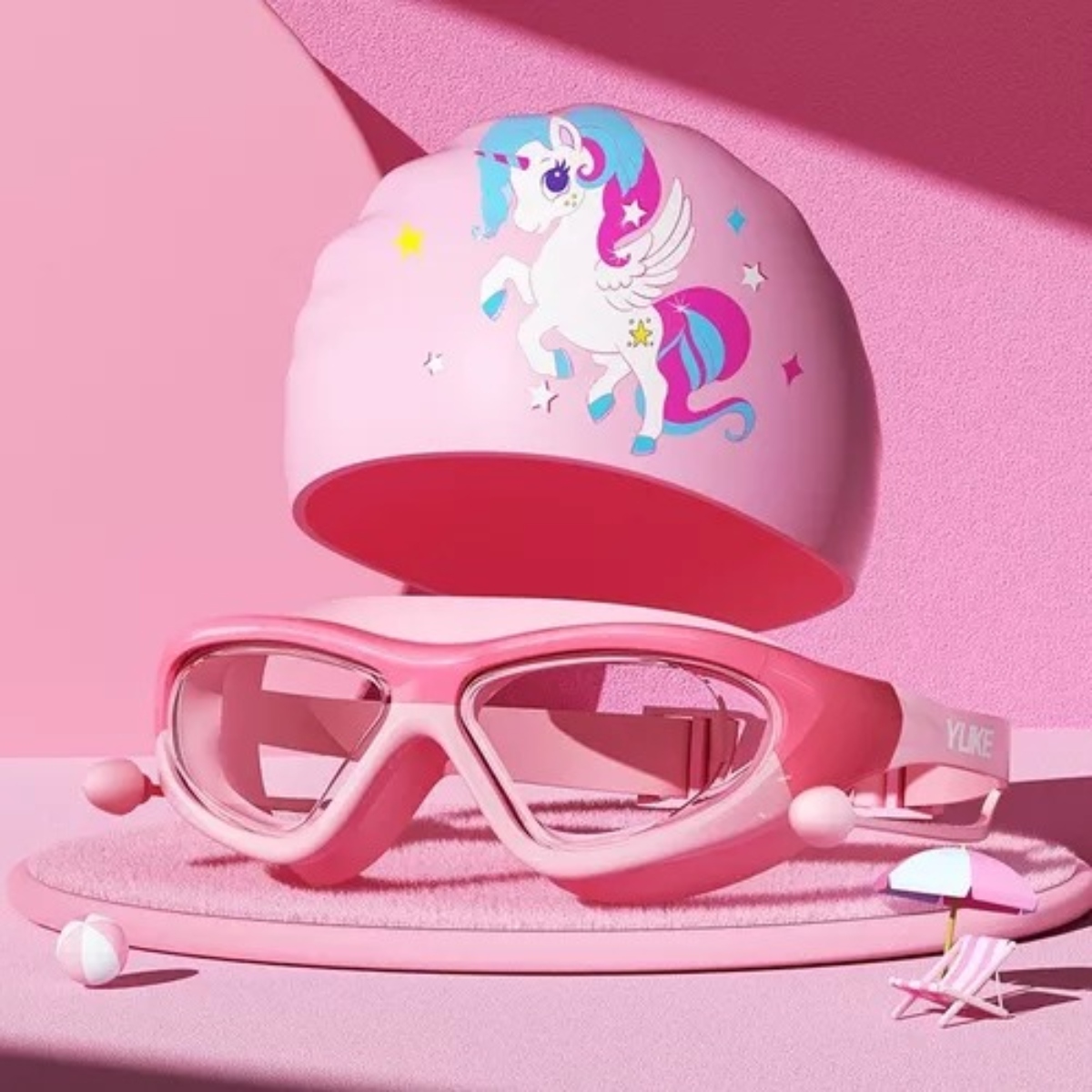 Gorro De Natación Con Gafas De Natacion Para Niño Y Niña