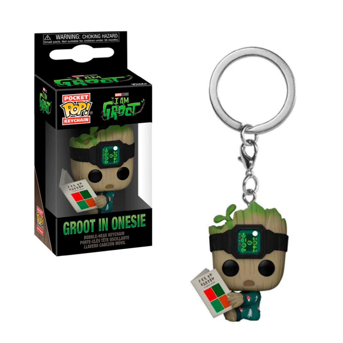 Funko Pop Llavero Groot Con Libro Serie Marvel Yo Soy Groot Figura Original