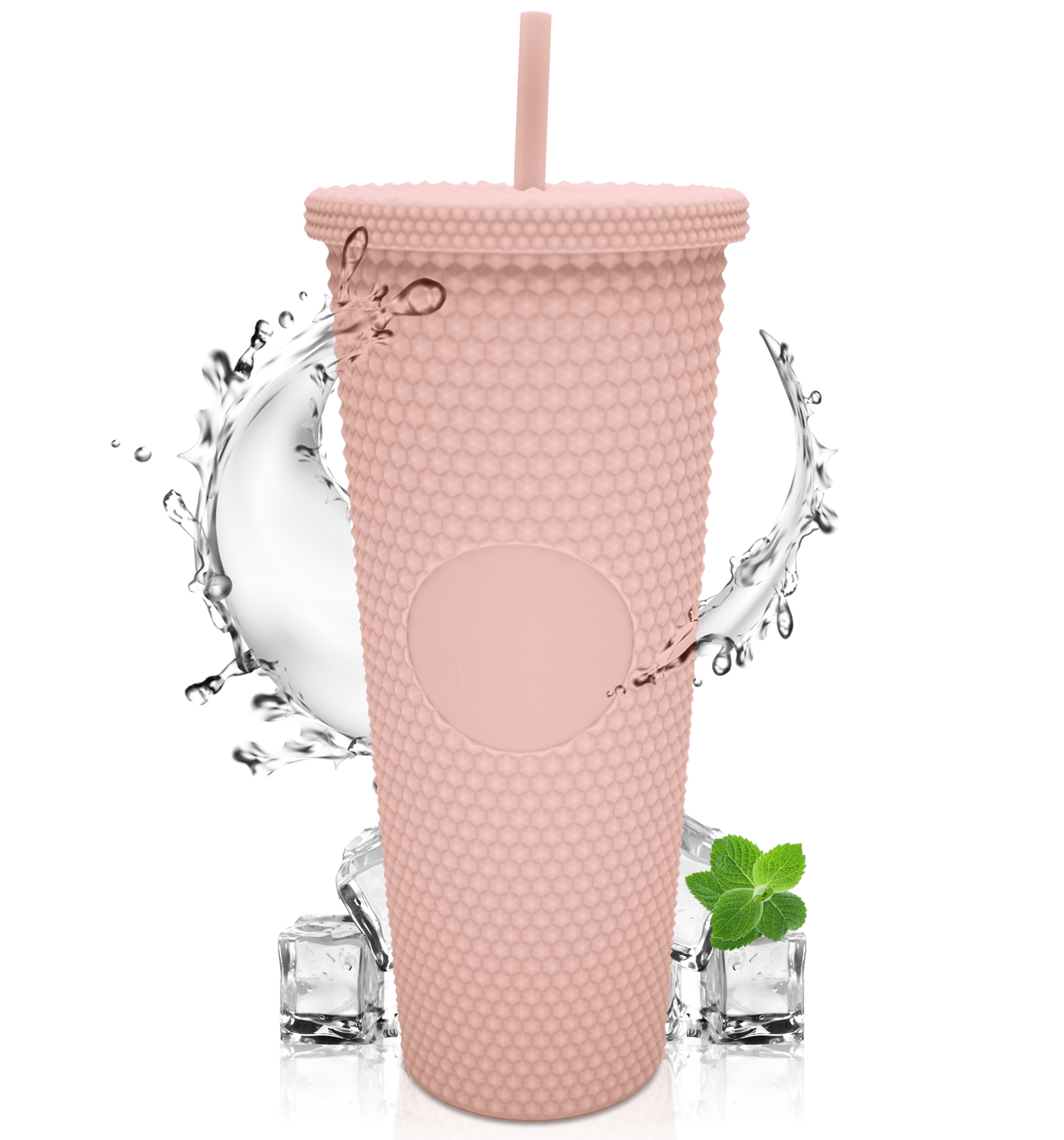 Vaso Termo Para Bebidas Frías y Calientes 700ml con Tachuelas y Aislamiento de Doble Pared al Vacío