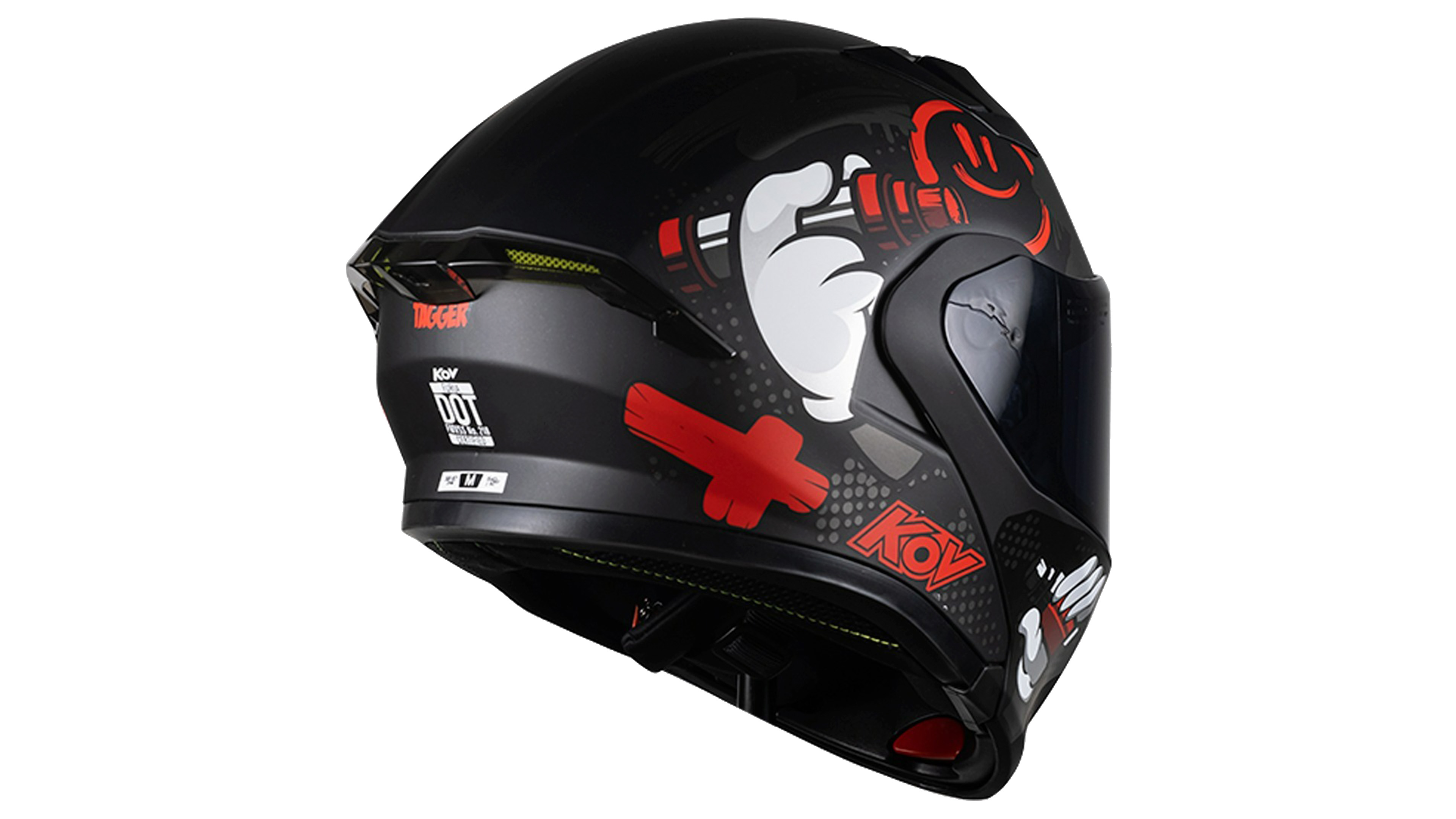 CASCO KOV TAGGER ABATIBLE ROJO MATE FURIA DEPORTIVO PARA MOTO CERTIFICADO DOT