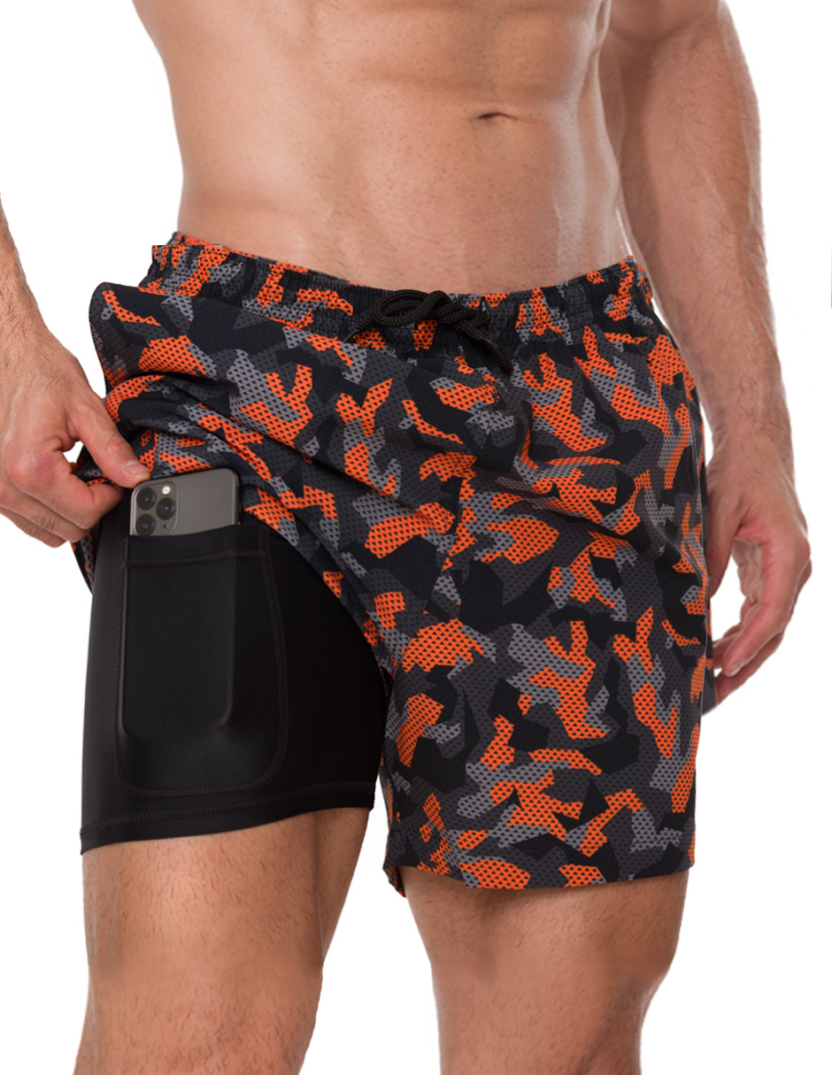 Traje de Baño Para Hombre y Adolescente para Nadar y Gym, Bañador Short Estampado Multideporte De Secado Rápido con Licra Interna De compresión, Modelo WARLIKE