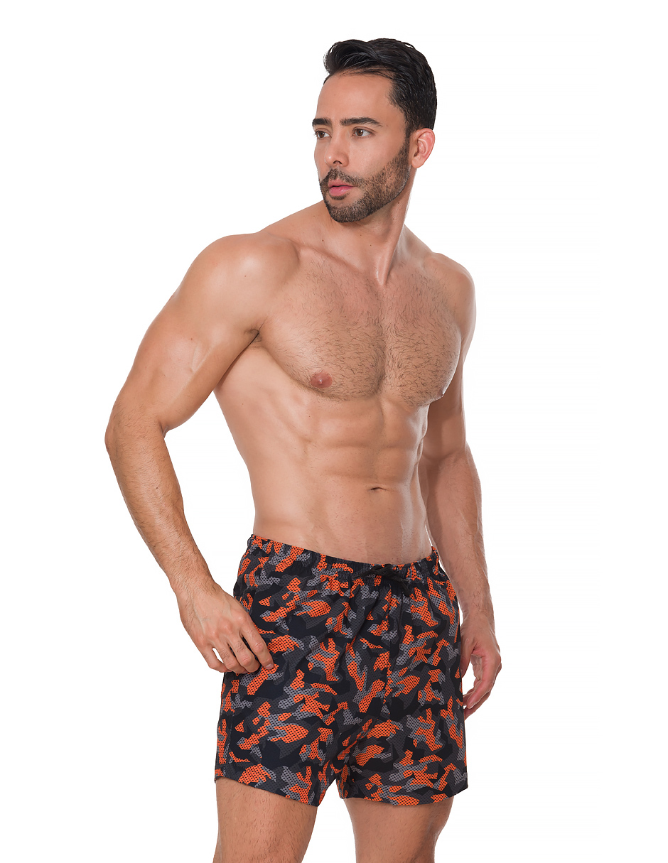 Traje de Baño Para Hombre y Adolescente para Nadar y Gym, Bañador Short Estampado Multideporte De Secado Rápido con Licra Interna De compresión, Modelo WARLIKE