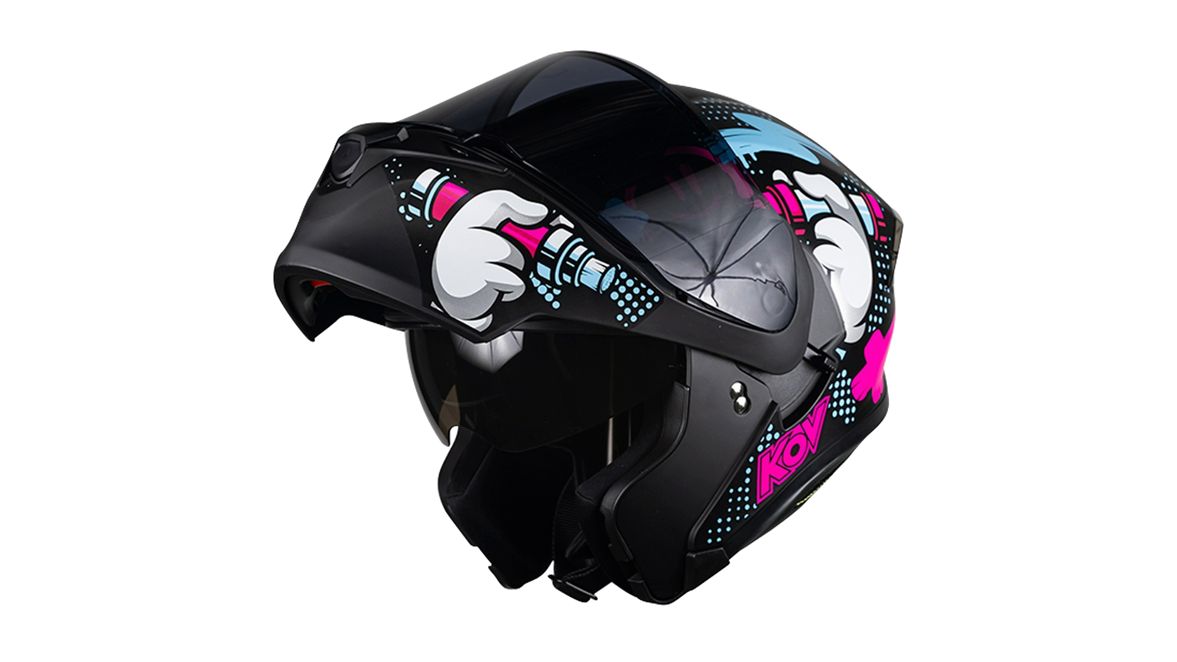 CASCO KOV TAGGER ABATIBLE MORADO MATE FURIA DEPORTIVO PARA MOTO CERTIFICADO DOT