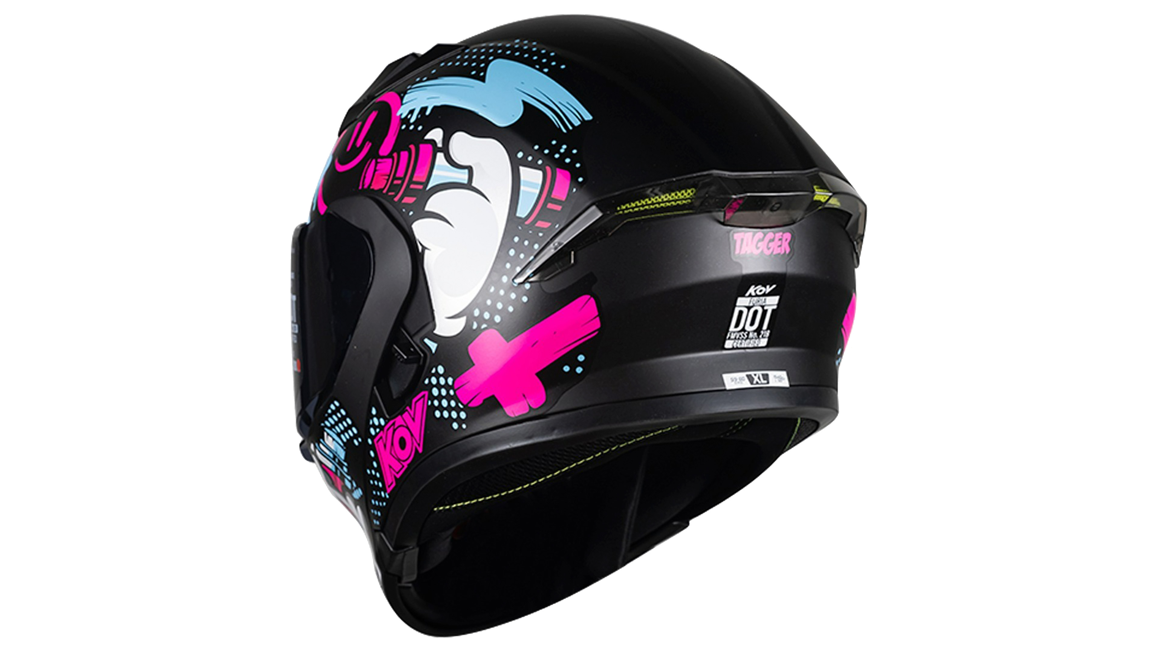 CASCO KOV TAGGER ABATIBLE MORADO MATE FURIA DEPORTIVO PARA MOTO CERTIFICADO DOT