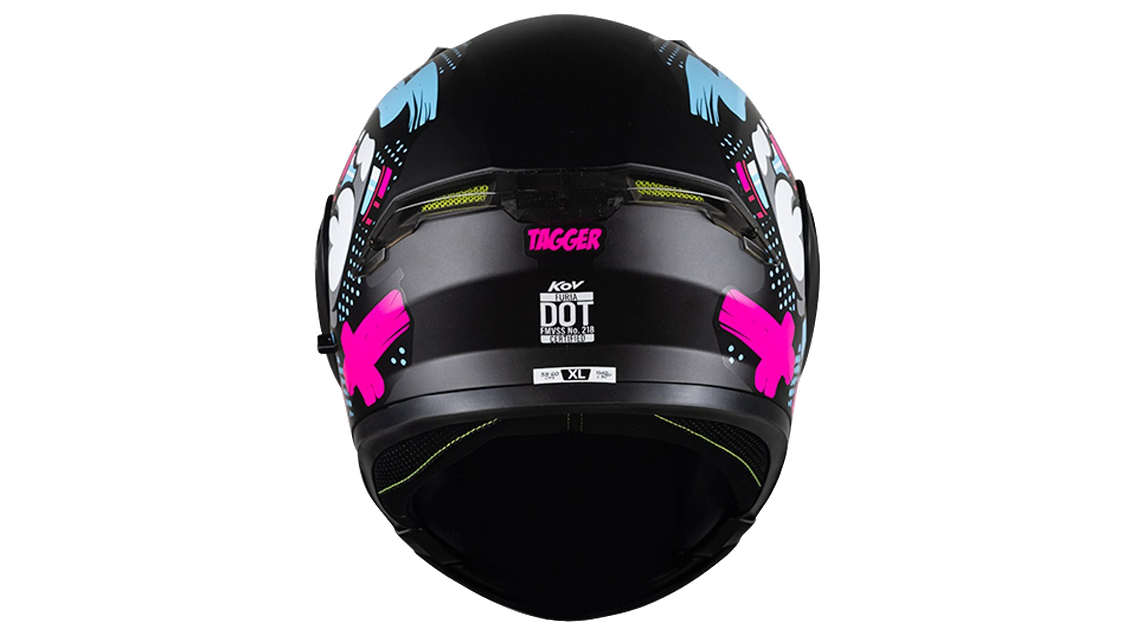 CASCO KOV TAGGER ABATIBLE MORADO MATE FURIA DEPORTIVO PARA MOTO CERTIFICADO DOT