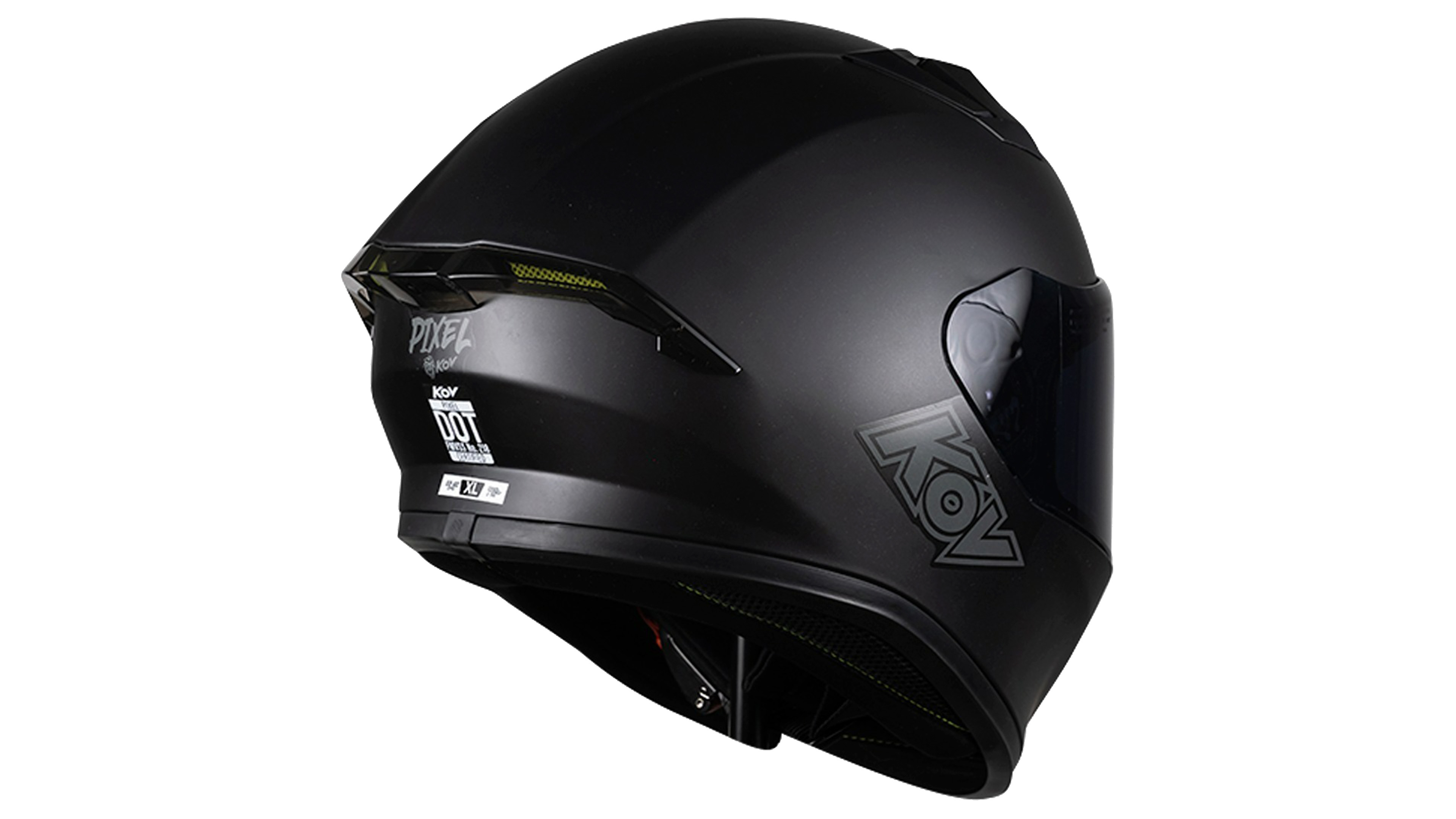 CASCO KOV PIXEL INTEGRAL NEGRO MATE PARA MOTO LENTE INTERNO CERTIFICADO DOT 