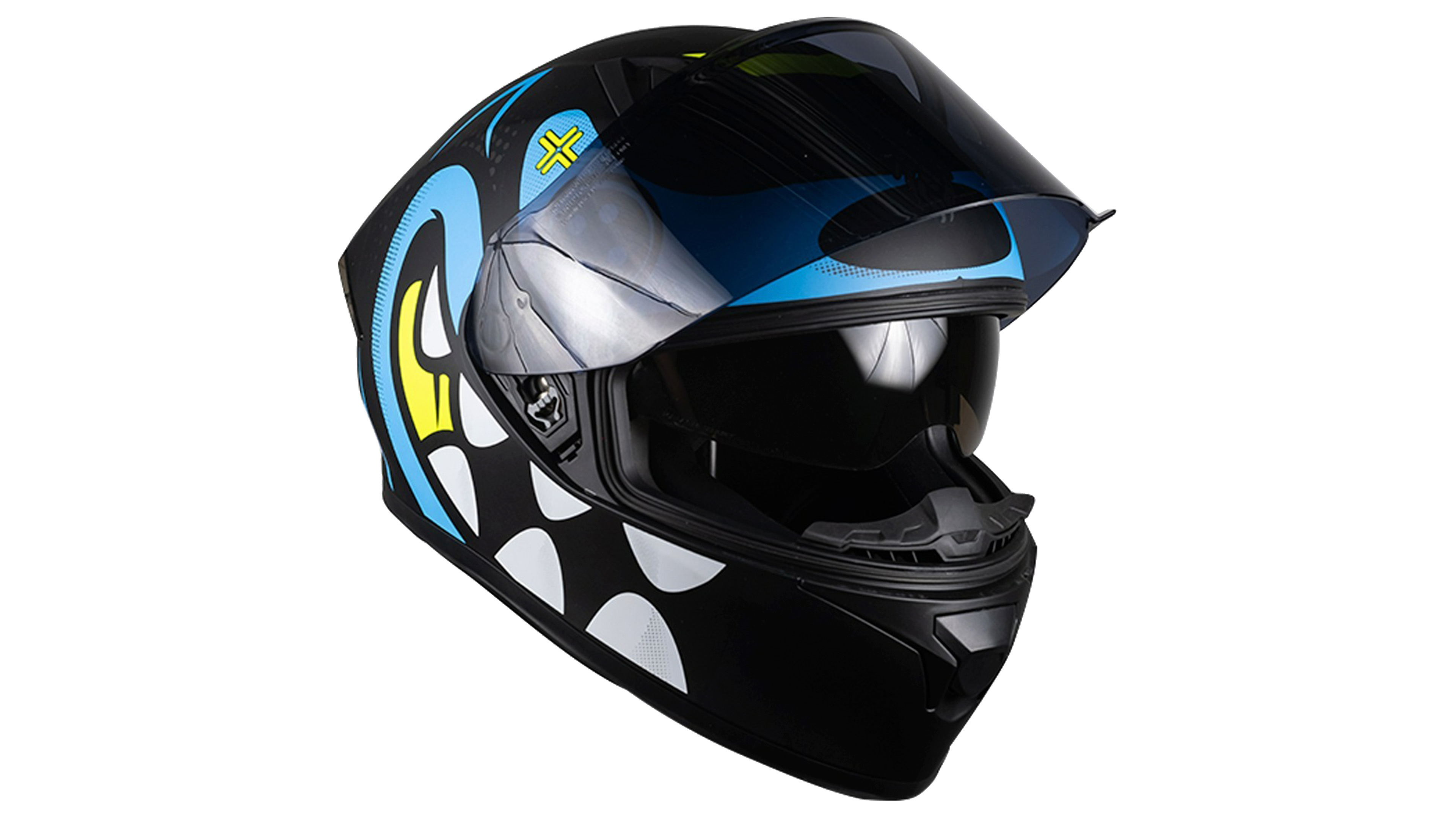 CASCO KOV CRAZY PIXEL AZUL INTEGRAL PARA MOTO CERTIFICADO