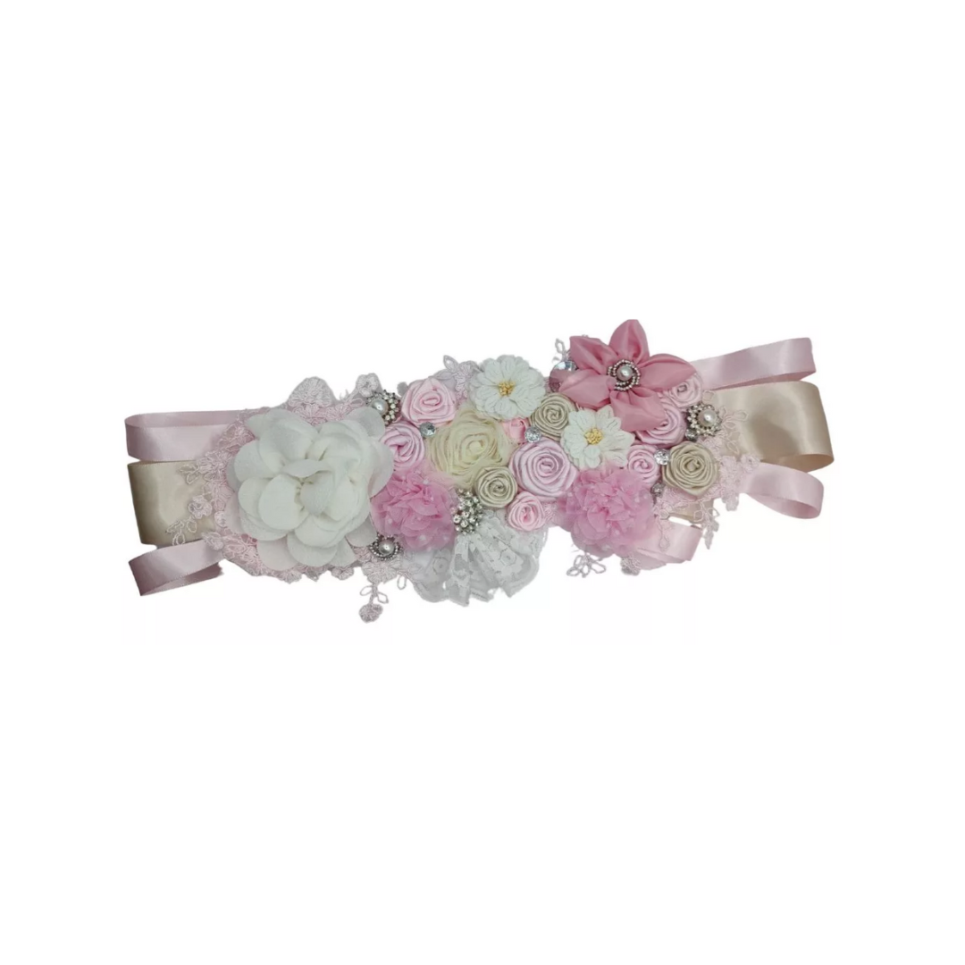 Corsage Para Embarazada, Baby Shower Rosa Blanco