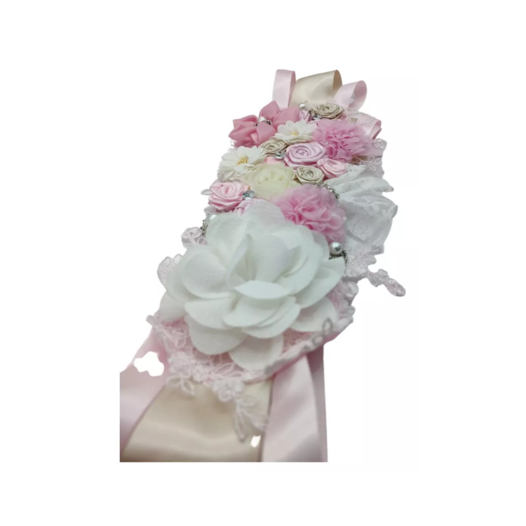 Corsage Para Embarazada, Baby Shower Rosa Blanco
