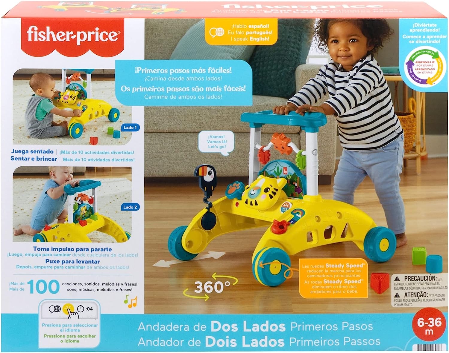 Fisher-Price Andadera para Bebés De Dos Lados Primeros Pasos