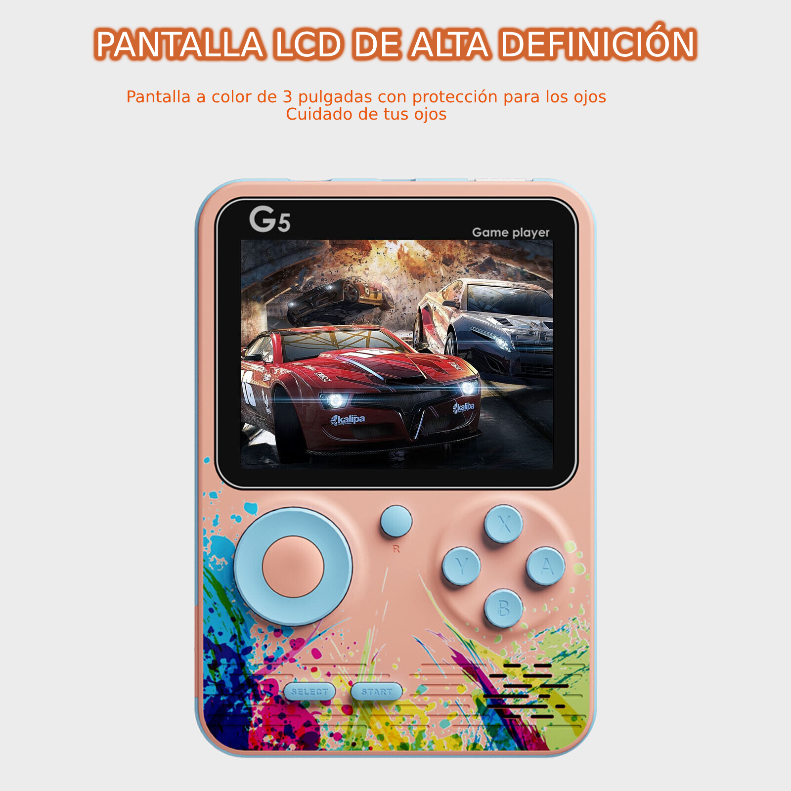 Consola de Videojuegos Portátil Retro G5 con 500 Juegos Cargados niño niña viajes vacaciones gran batería