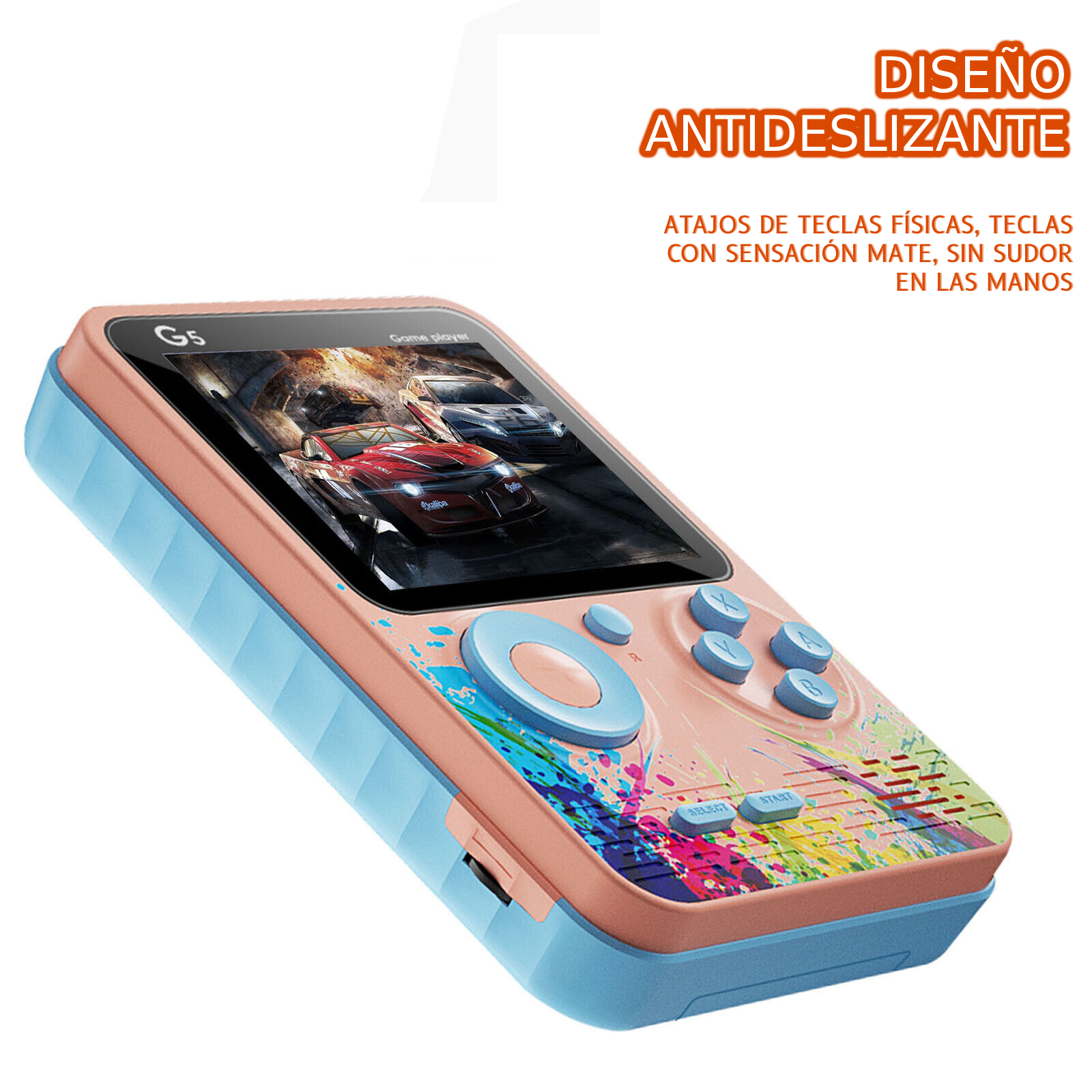 Consola de Videojuegos Portátil Retro G5 con 500 Juegos Cargados niño niña viajes vacaciones gran batería