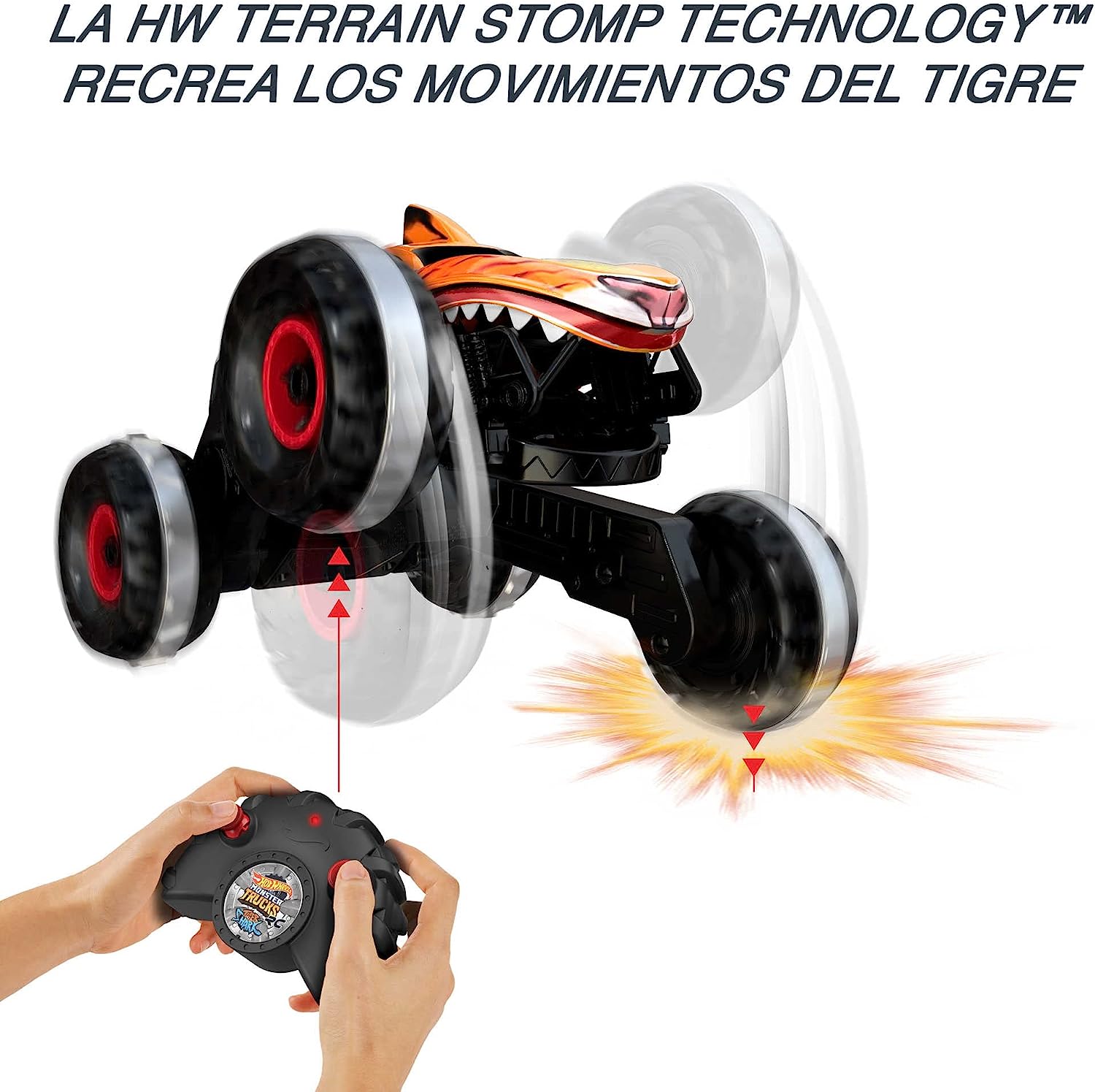 Hot Wheels Monster Trucks Vehículo a Control Remoto Tiger Shark 1:15