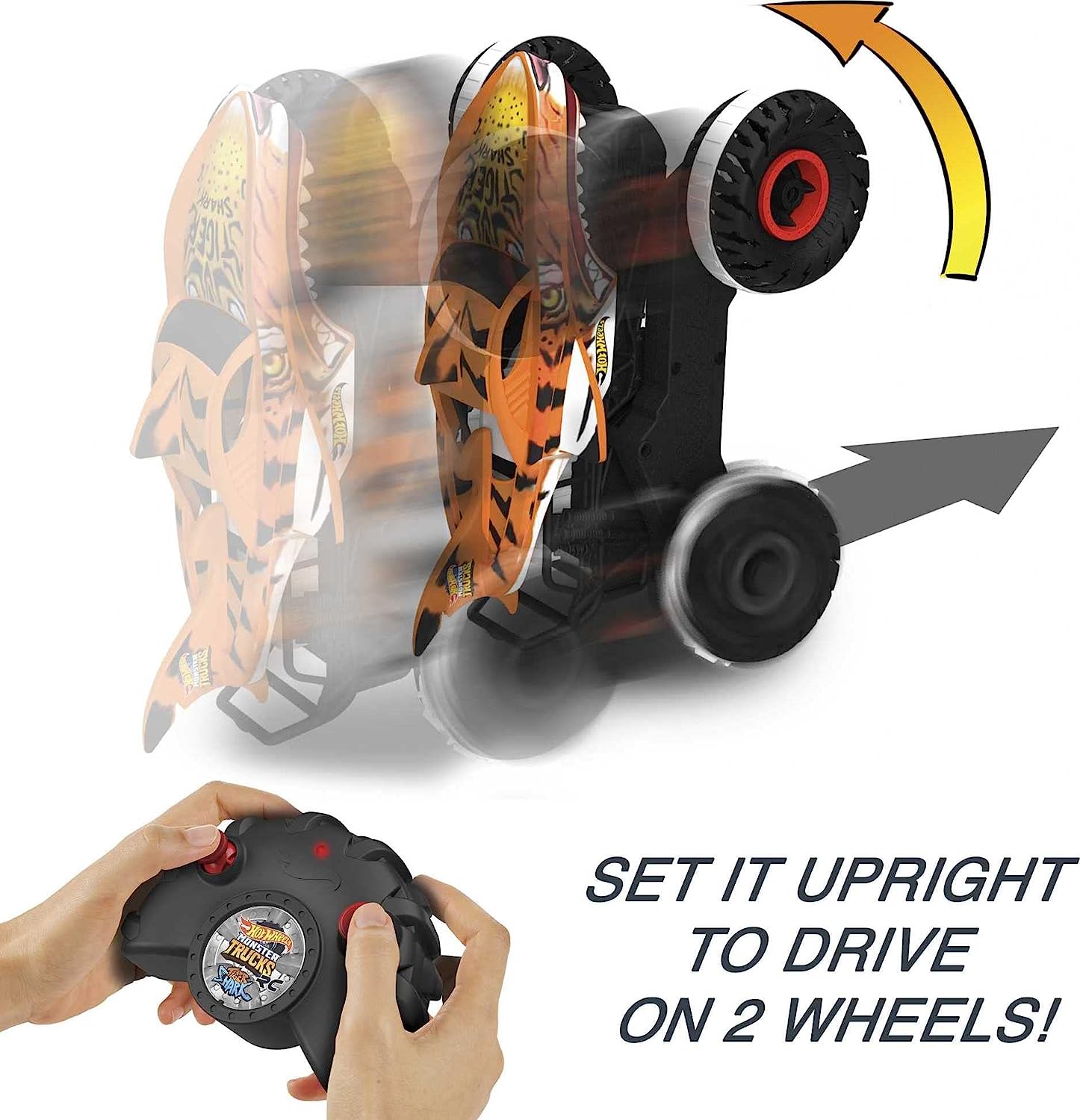 Hot Wheels Monster Trucks Vehículo a Control Remoto Tiger Shark 1:15