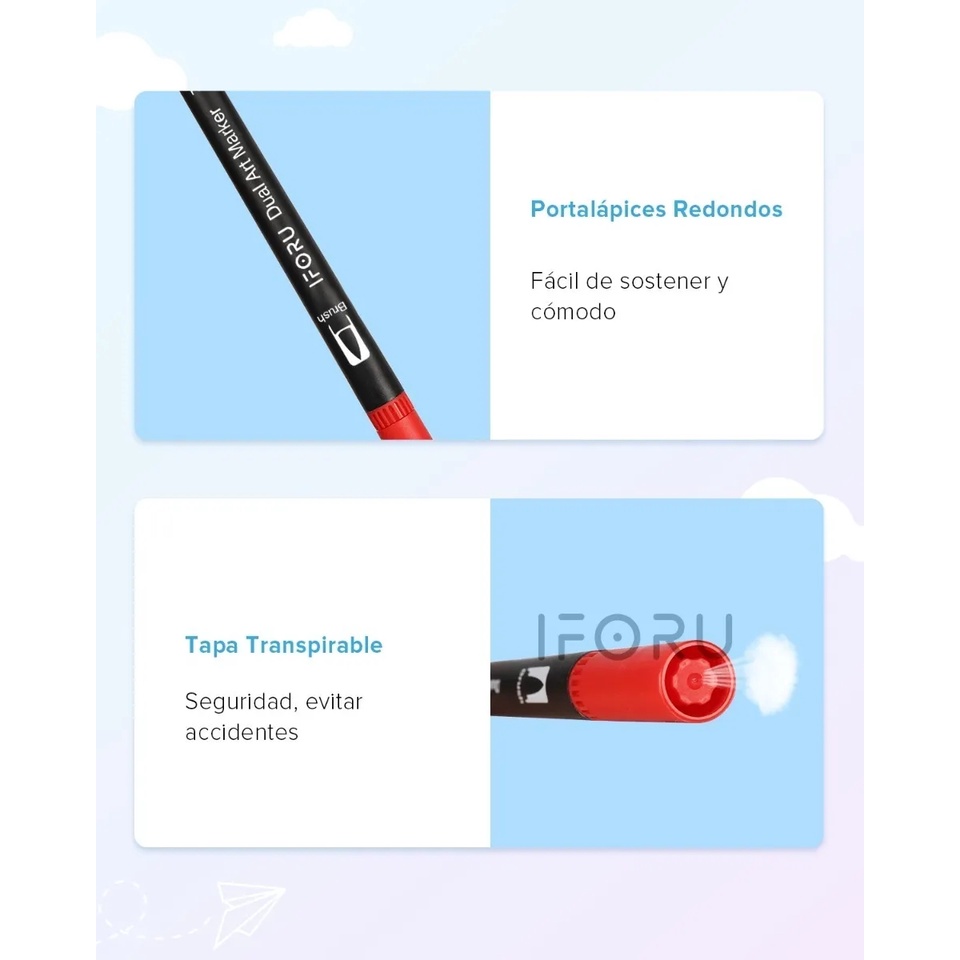 Marcadores Plumones Doble punta 120 pza