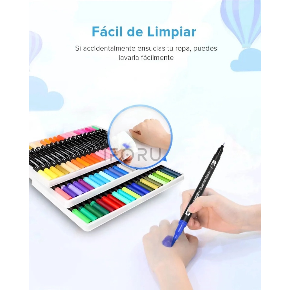 Plumones Marcadores Doble punta 100 pza.