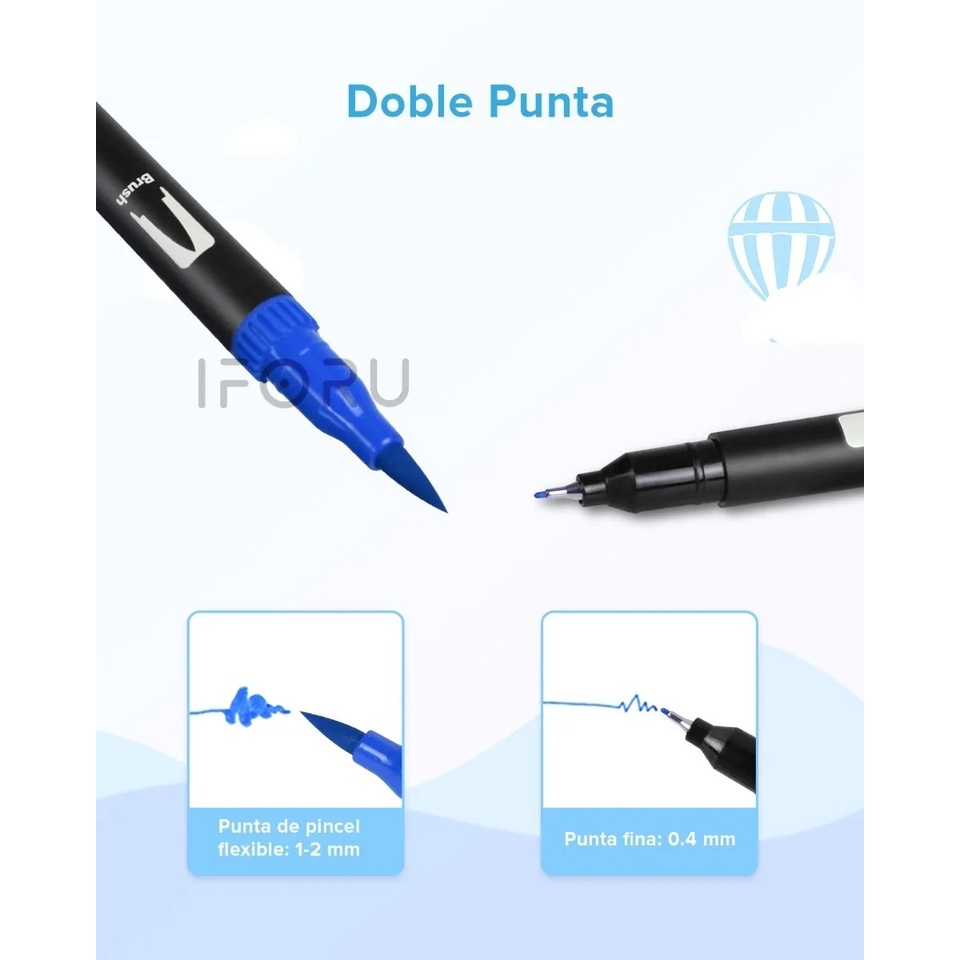 Plumones Marcadores Doble punta 100 pza.