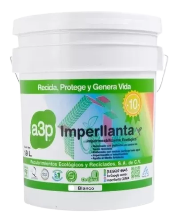 Impermeabilizante A3p Imperllanta 10 Años 19 Lt Blanco