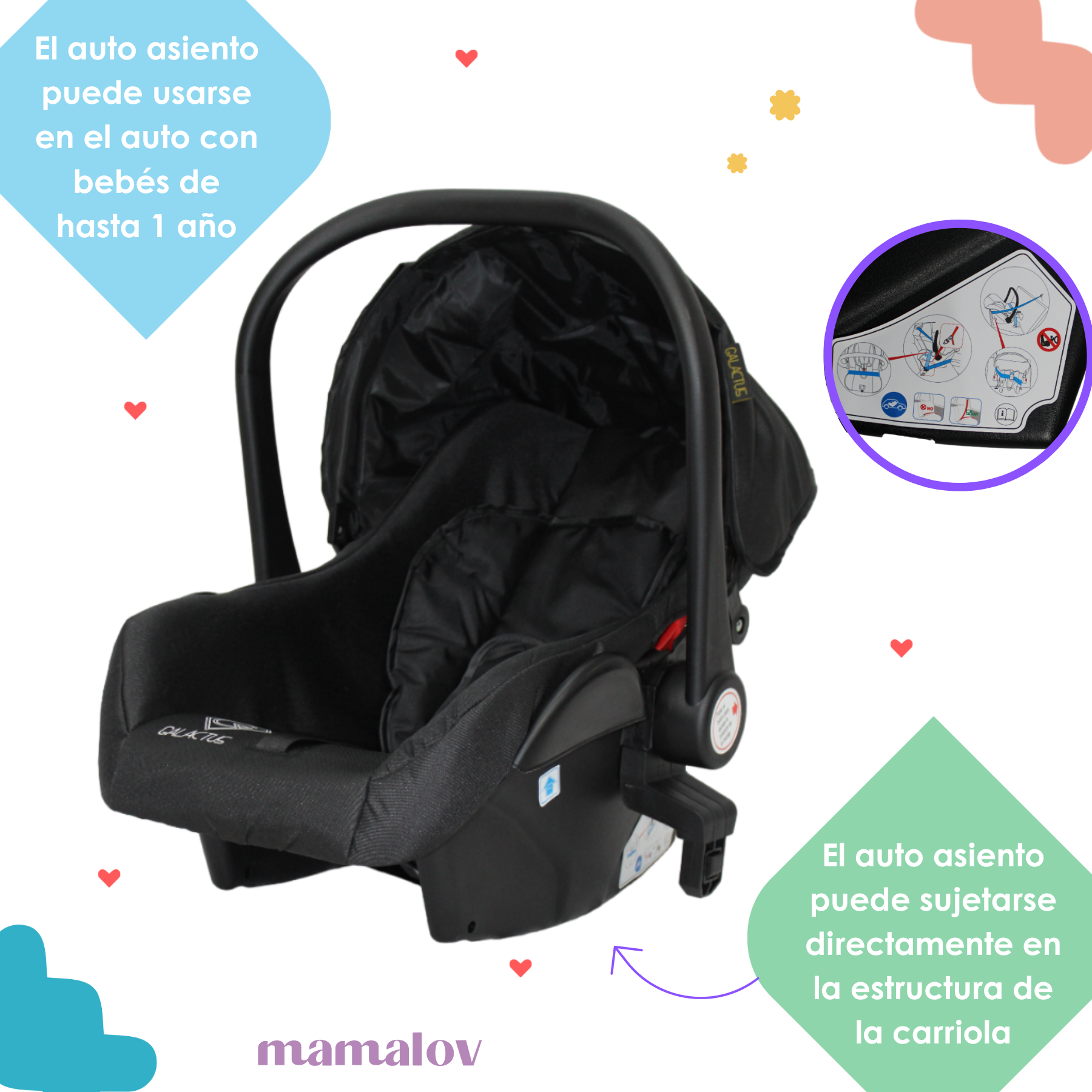 Carriola Para Bebes 3 En 1 Confety World Orión Negra