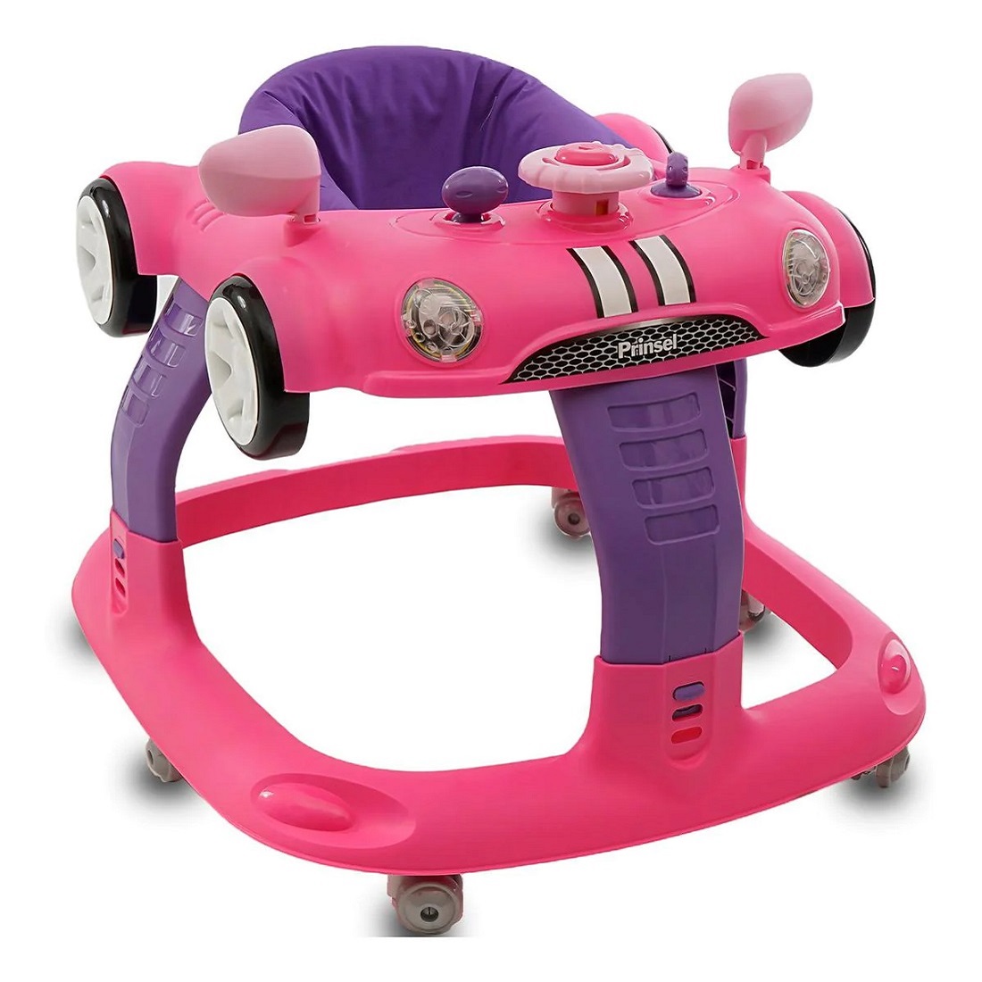 Andadera Bebe Prinsel 7119 RB Auto 3 Alturas Tablero Electronico Rosa END3**
