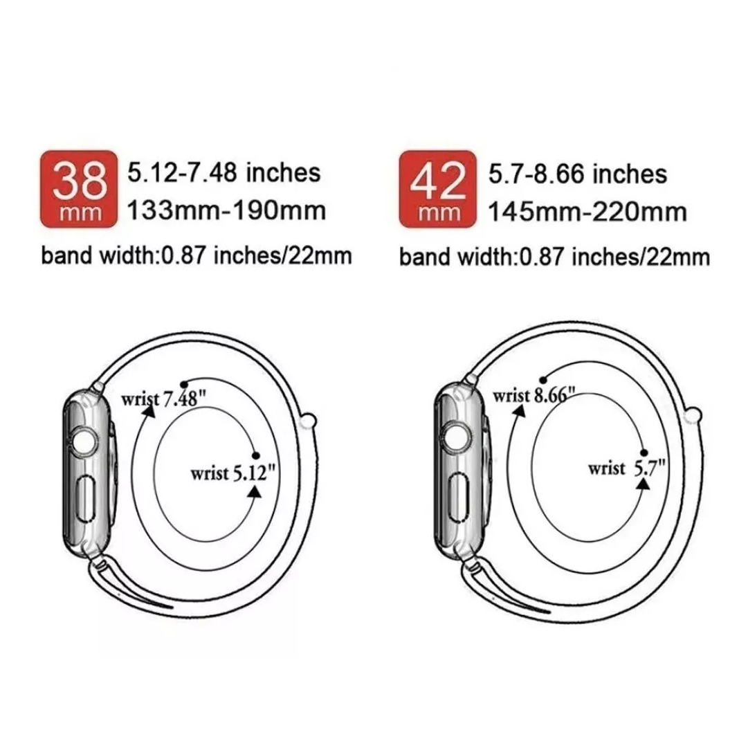  Correa Extensible Para Apple Watch Serie Se/6/5/4/3/2/1 Tela 44 mm Negro