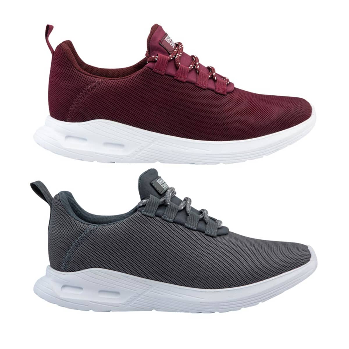 Kit de 2 pares de tenis casuales urbanos de agujeta, colores vino y gris, marca Urban Shoes, mod. 1079139