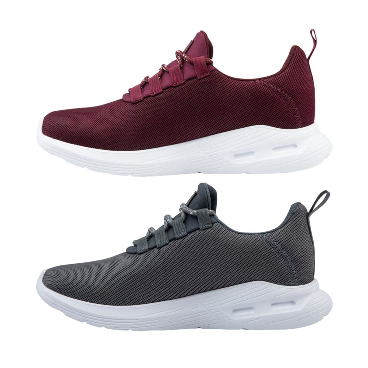 Kit de 2 pares de tenis casuales urbanos de agujeta, colores vino y gris, marca Urban Shoes, mod. 1079139