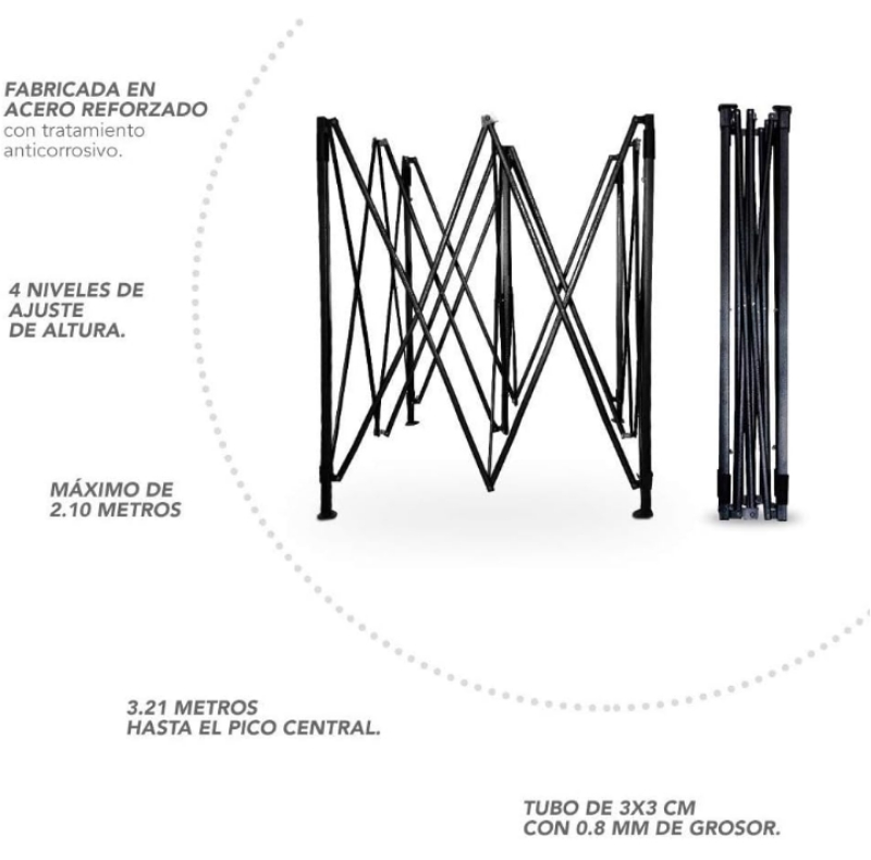 Toldo carpa 3*3 impermeable jardín playa 