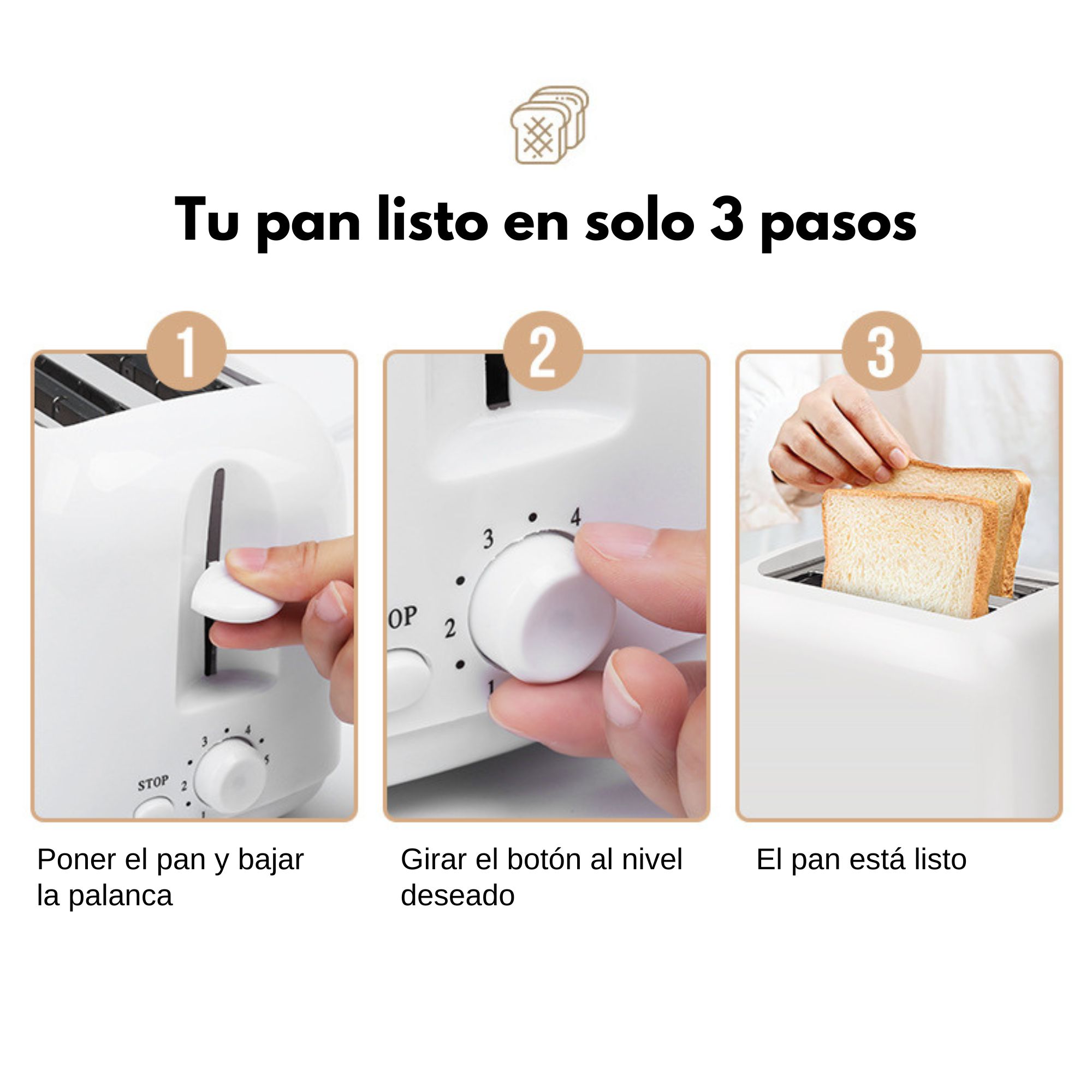 Tostador 6 Niveles Y Botón De Stop Blanco